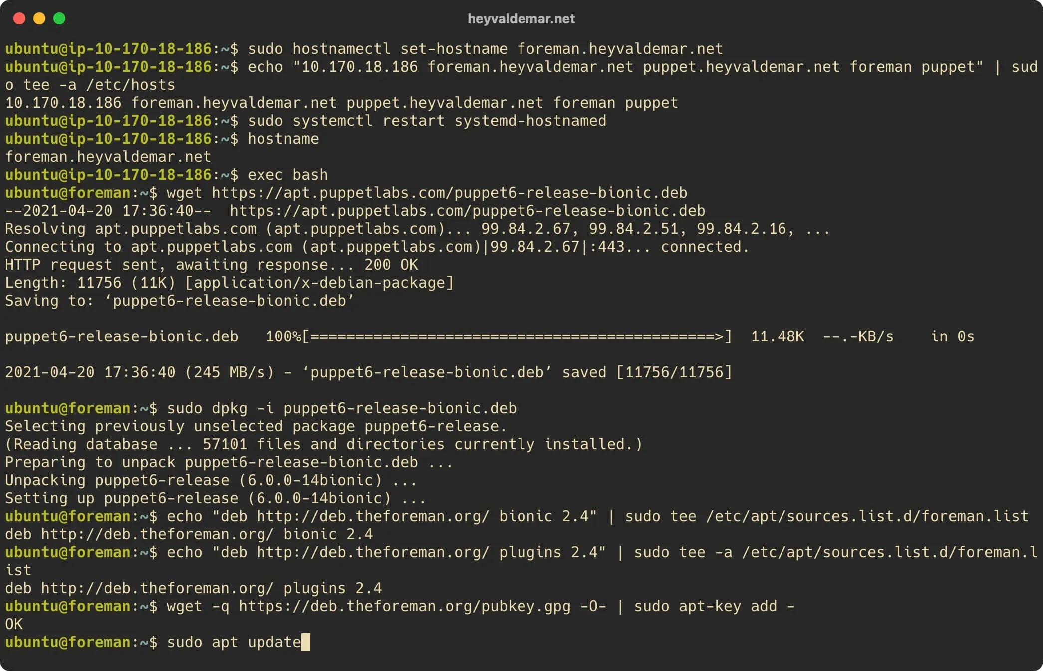 Install Foreman on Ubuntu Server - Step 11