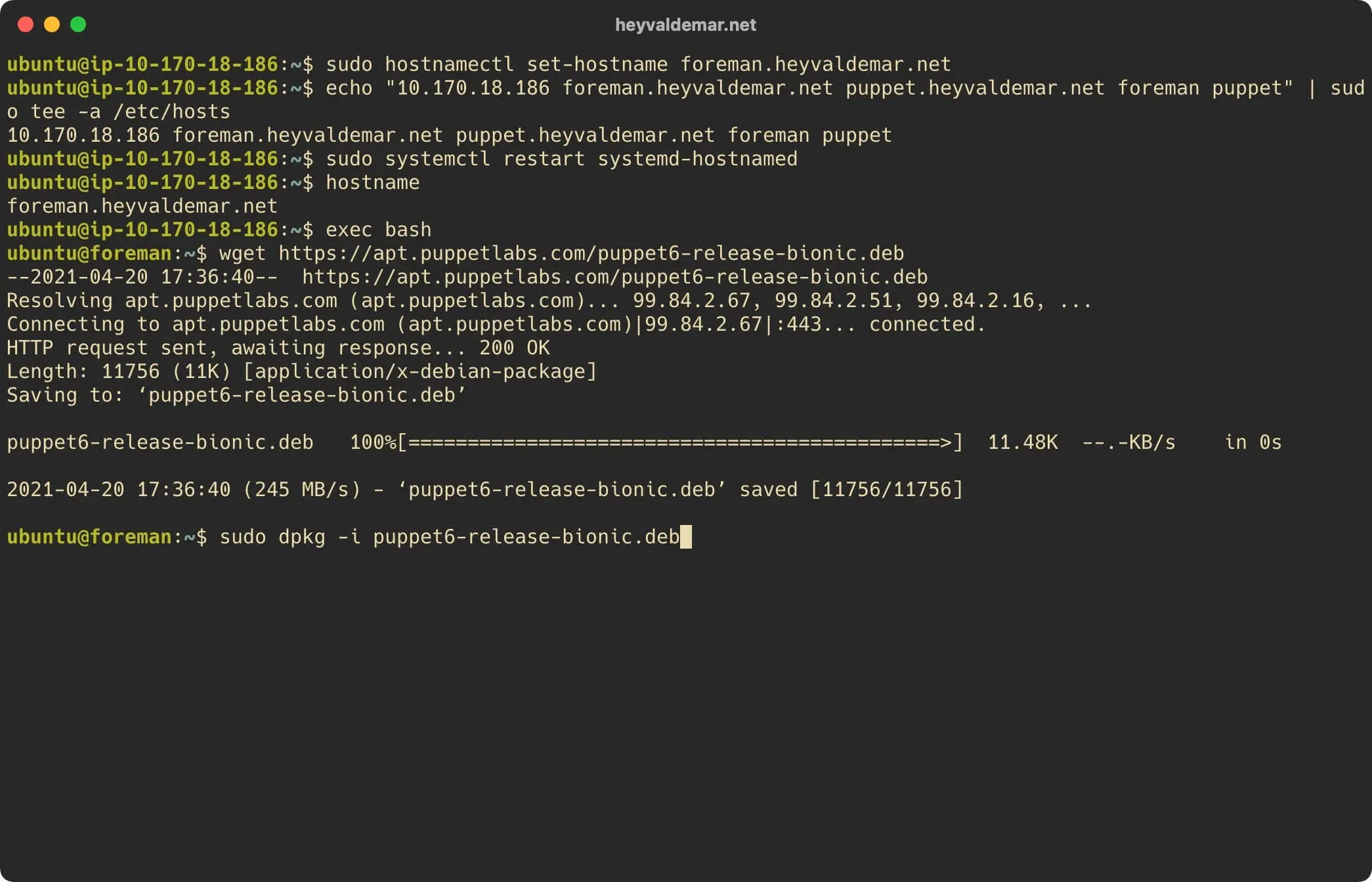 Install Foreman on Ubuntu Server - Step 7