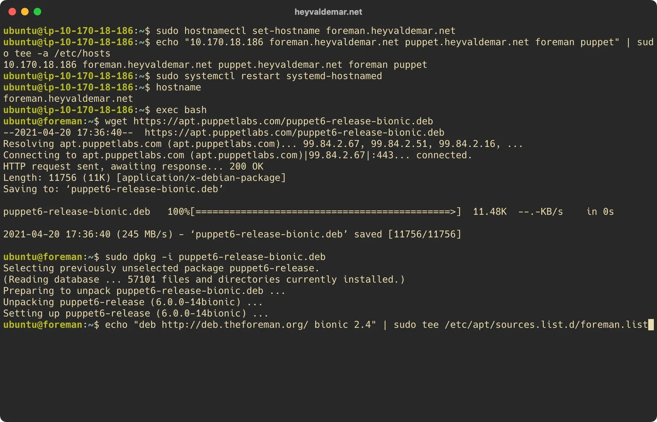 Install Foreman on Ubuntu Server - Step 8