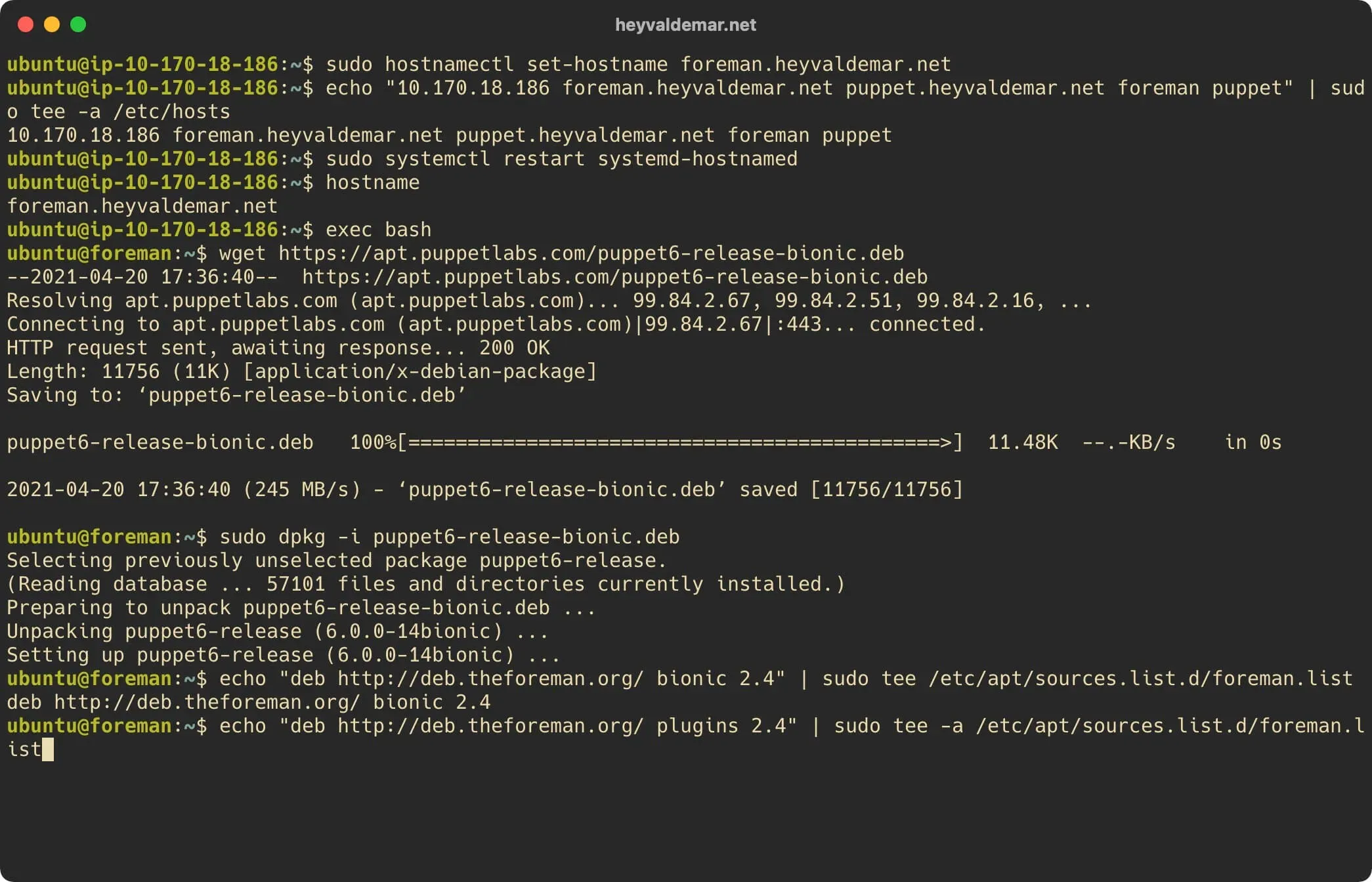 Install Foreman on Ubuntu Server - Step 9