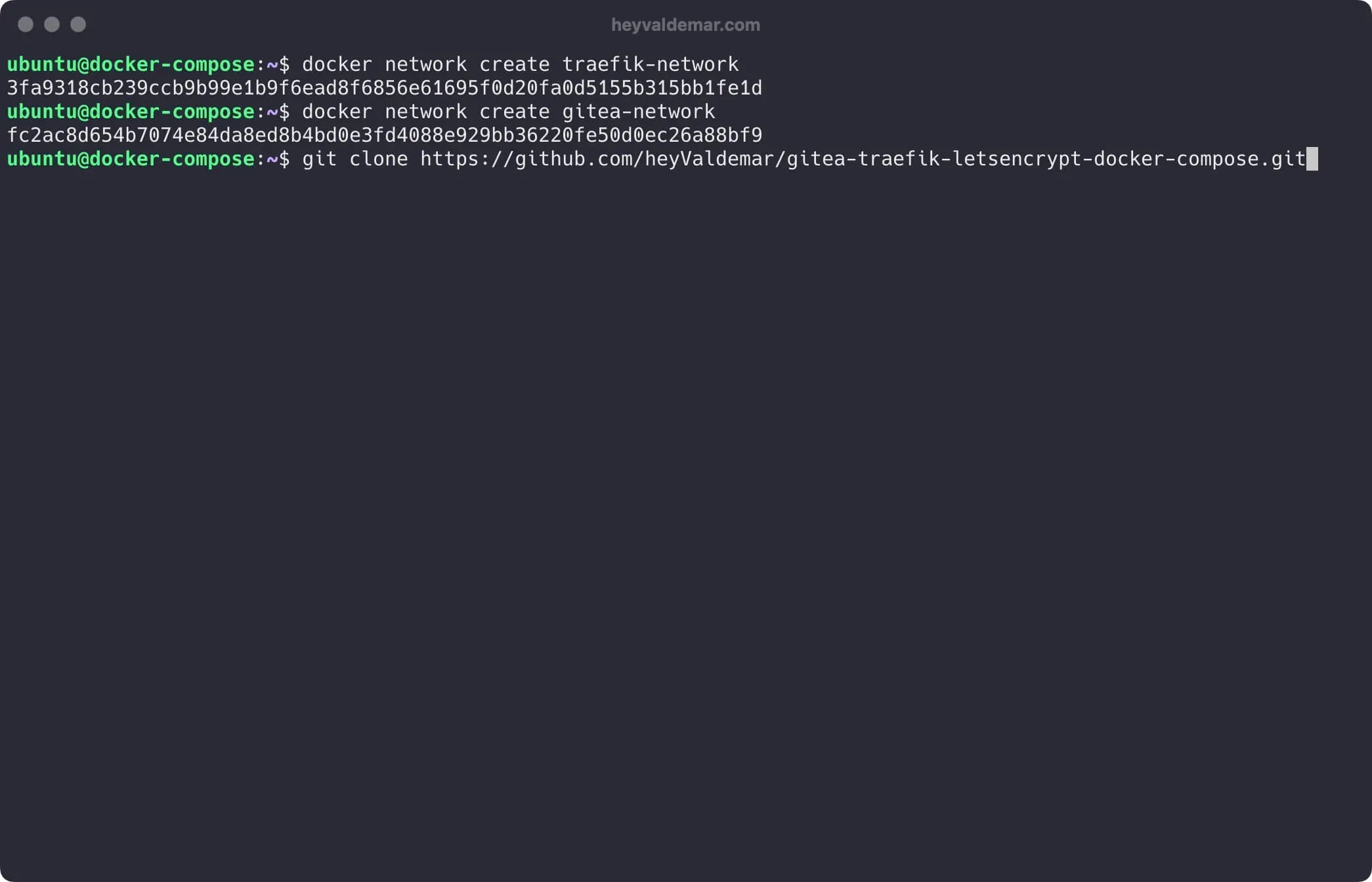 Install Gitea Using Docker Compose - Step 3