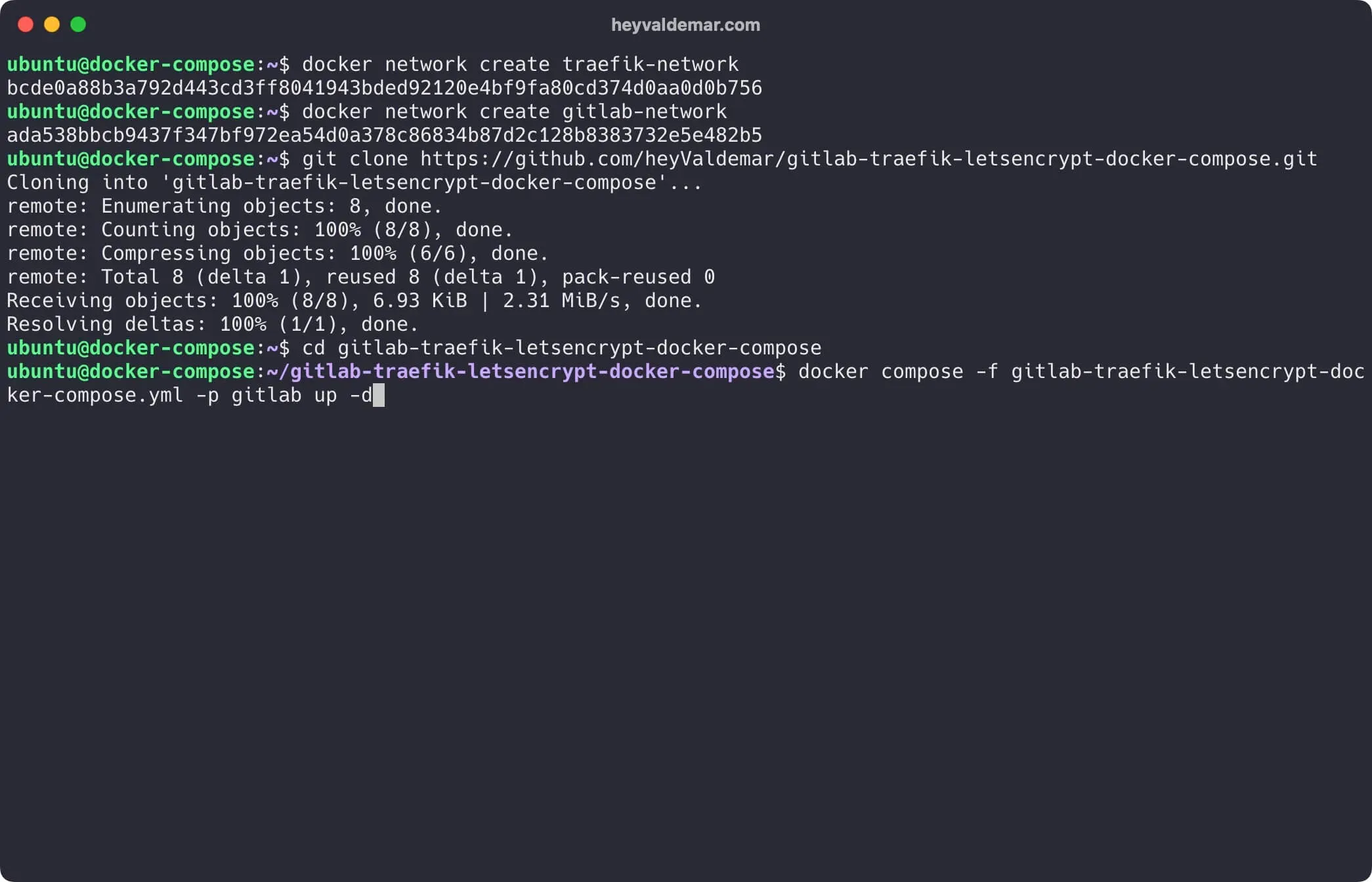 Install GitLab Using Docker Compose - Step 5