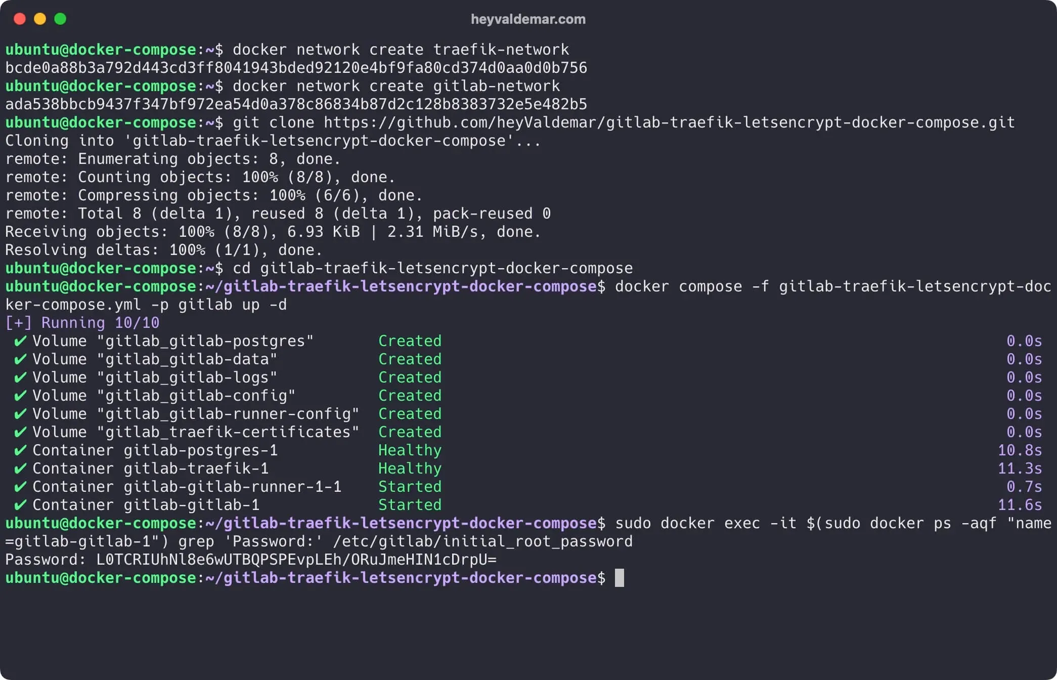Install GitLab Using Docker Compose - Step 7