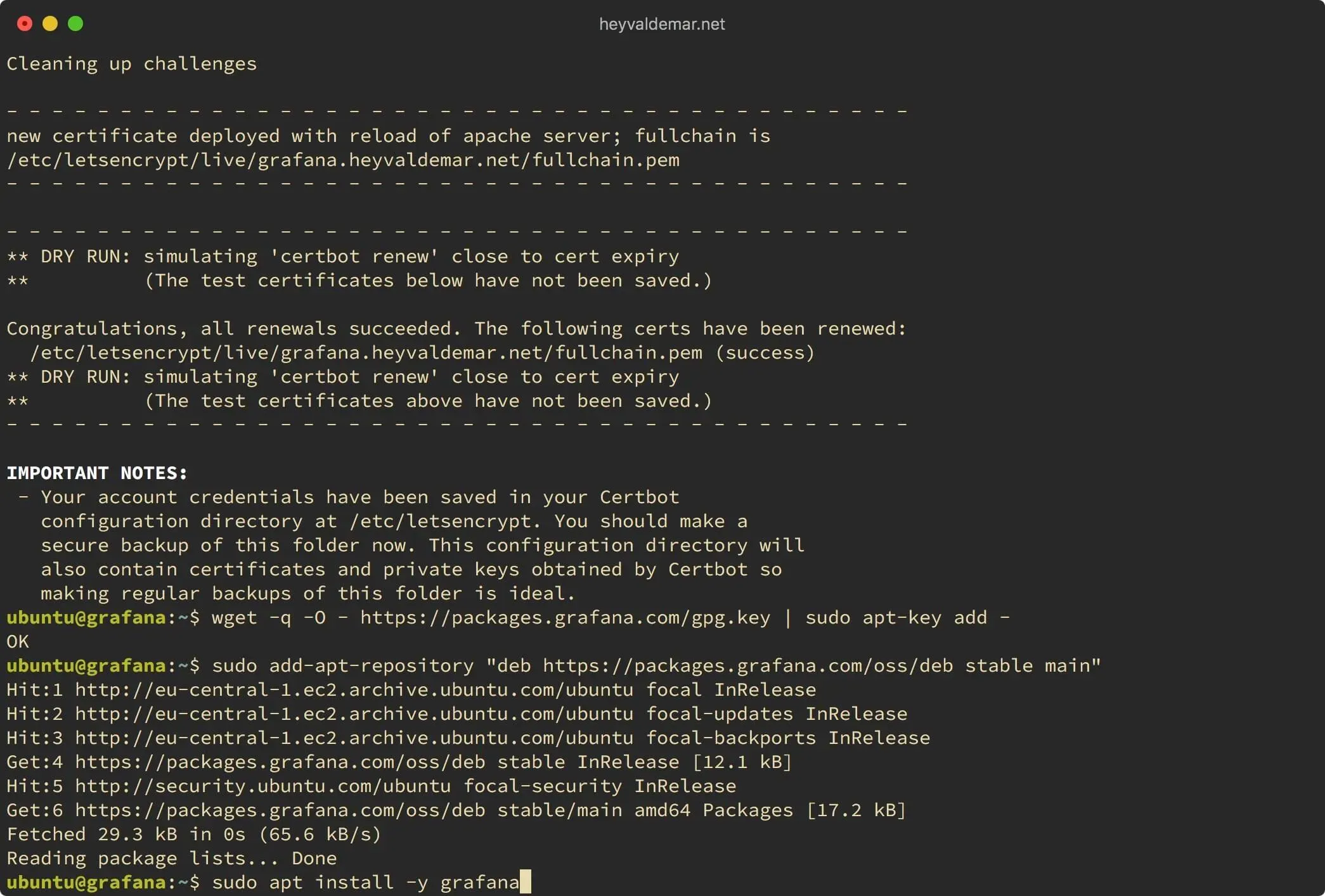 Install Grafana on Ubuntu Server - Step 25