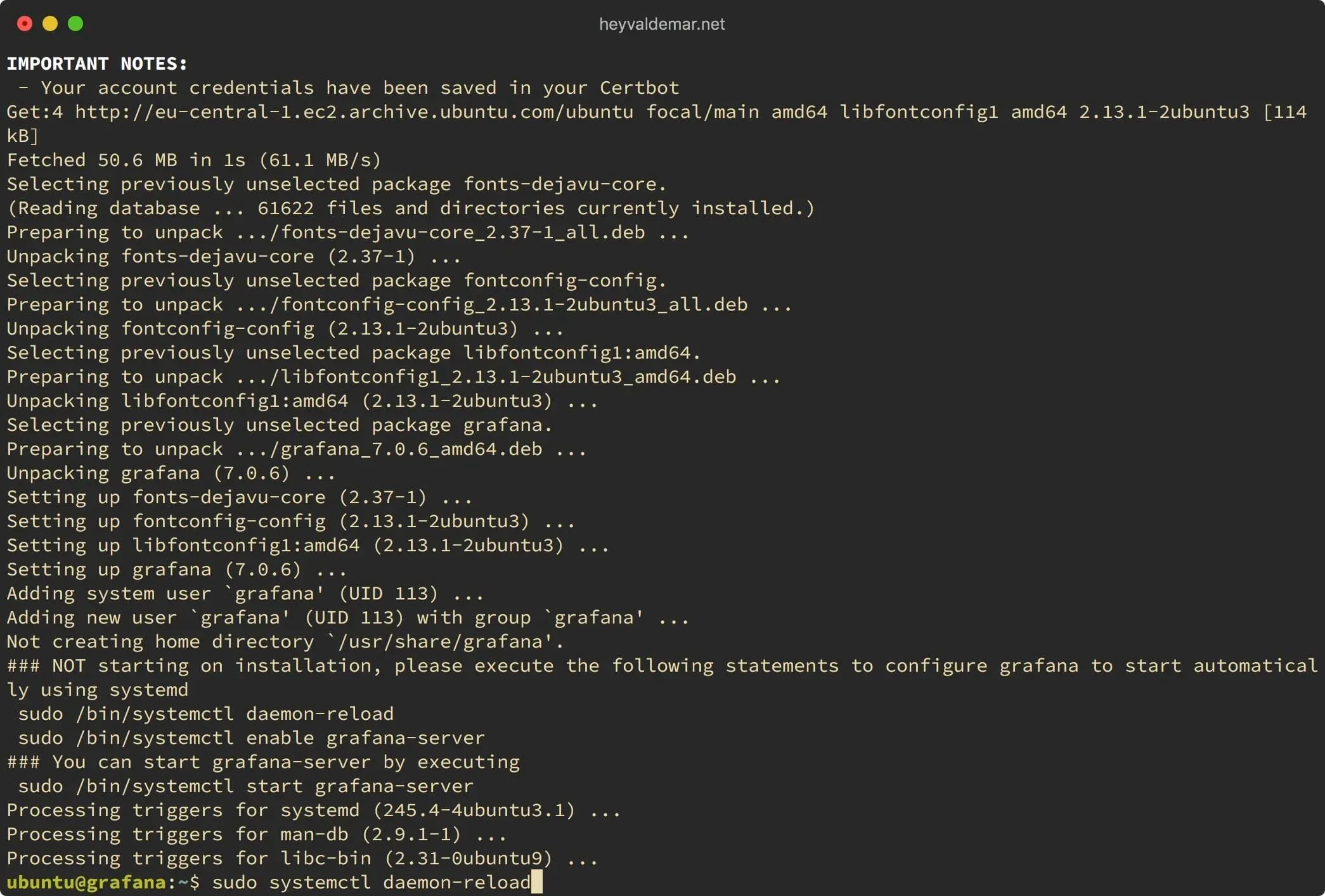Install Grafana on Ubuntu Server - Step 26
