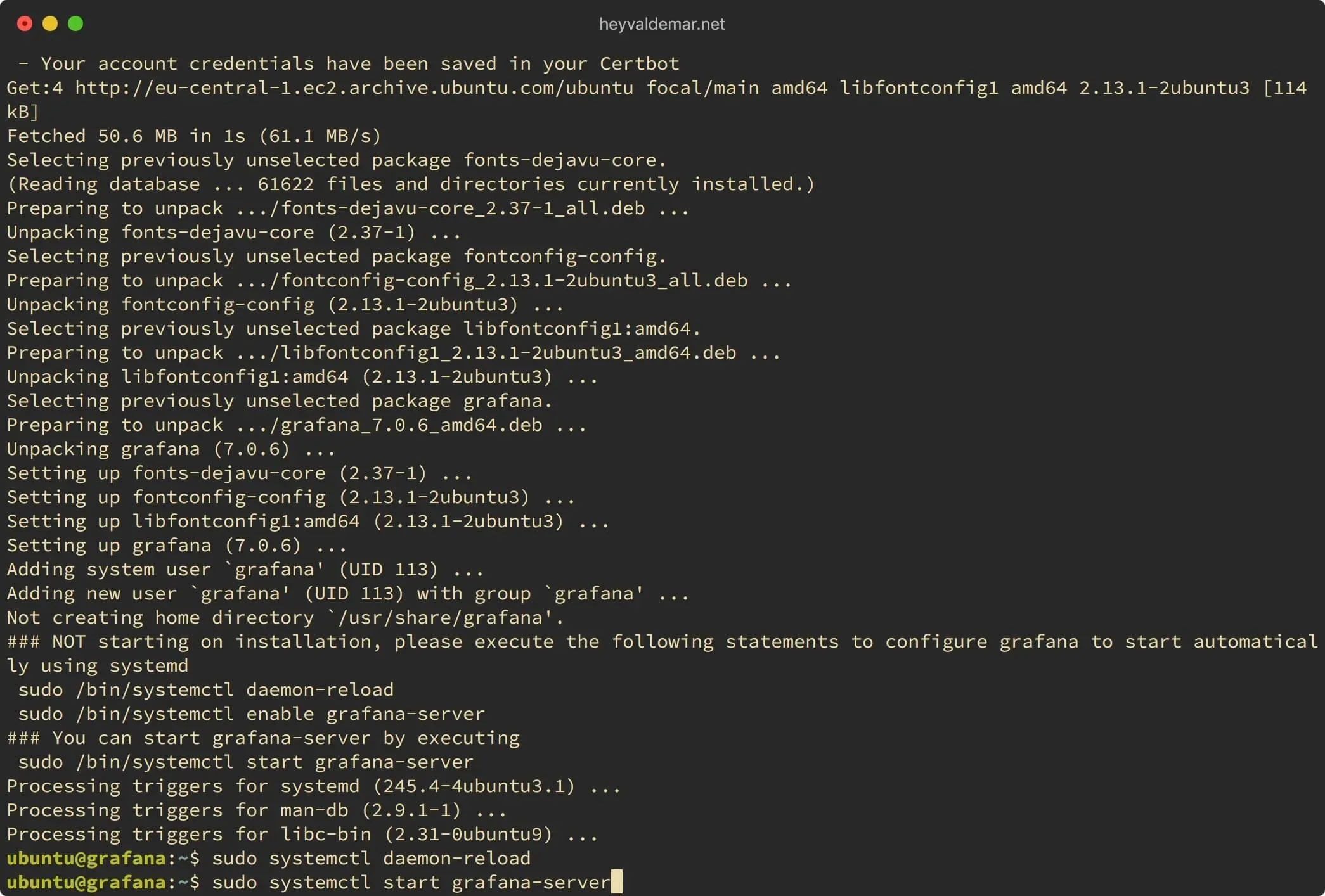 Install Grafana on Ubuntu Server - Step 27