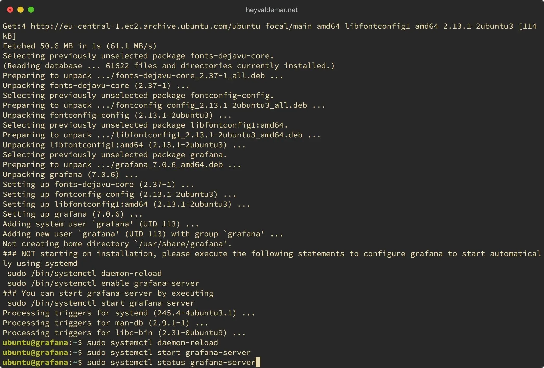 Install Grafana on Ubuntu Server - Step 28