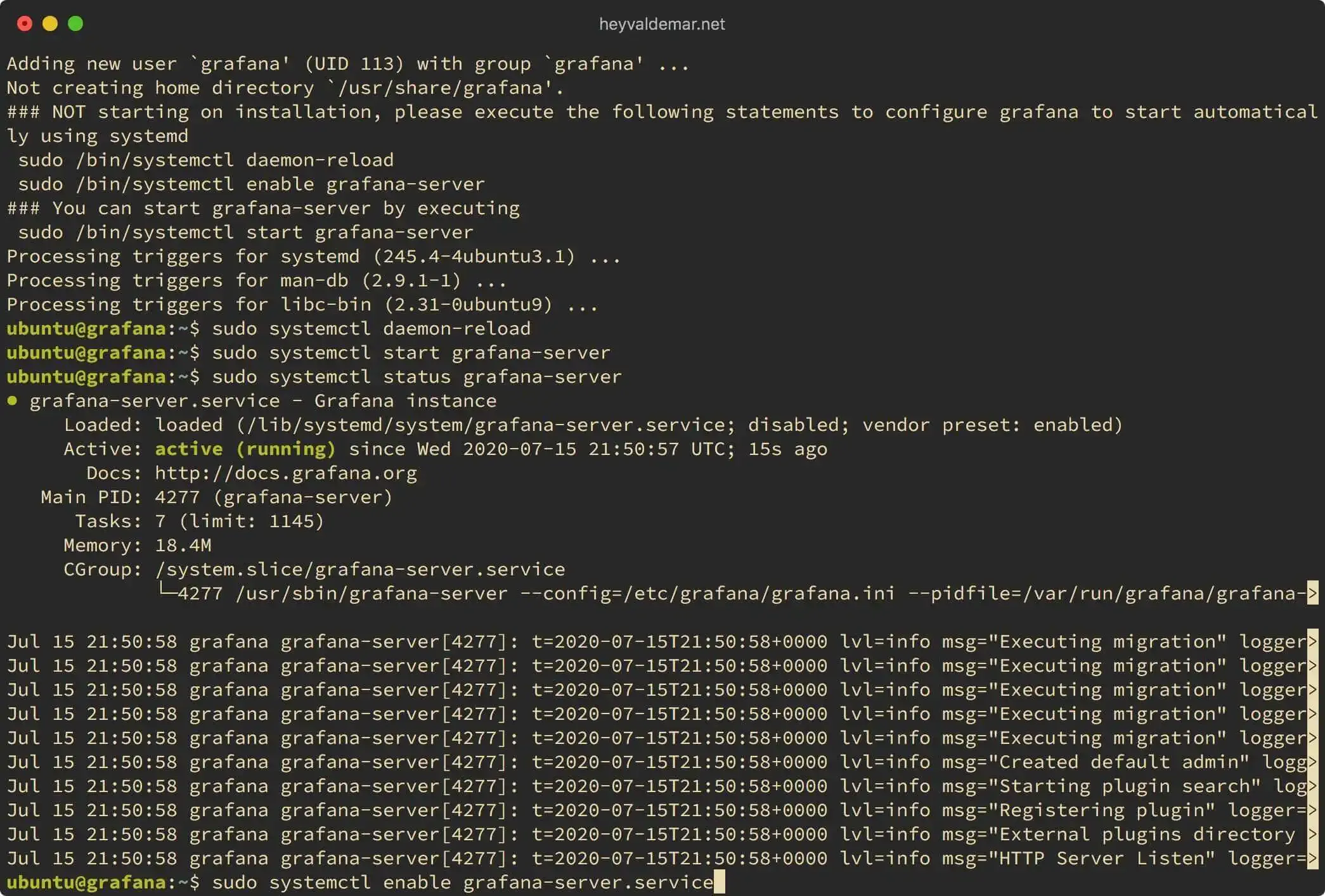 Install Grafana on Ubuntu Server - Step 29