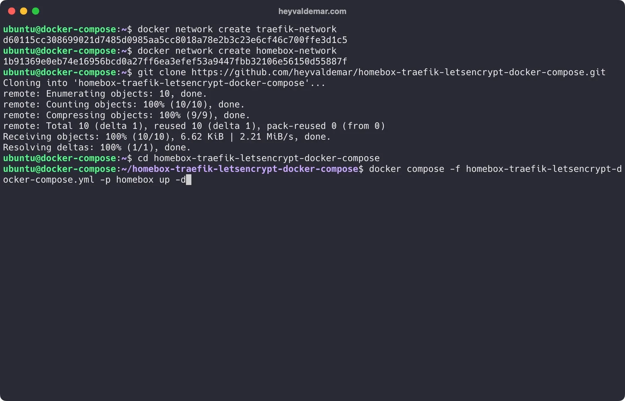 Install Homebox Using Docker Compose - Step 5