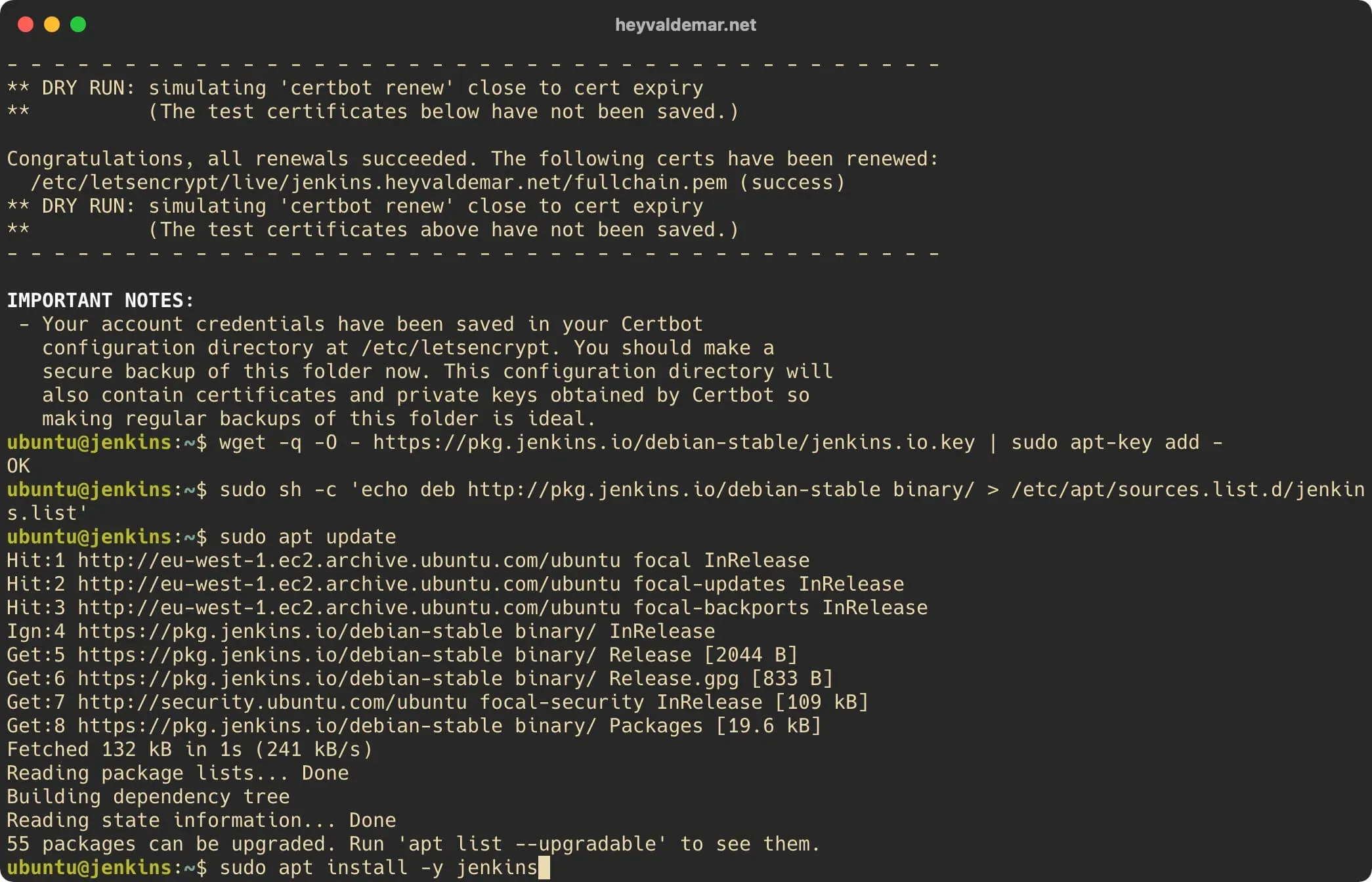 Install Jenkins on Ubuntu Server - Step 33