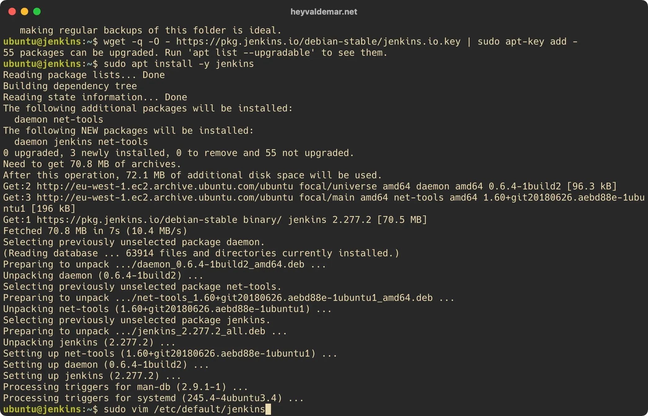 Install Jenkins on Ubuntu Server - Step 34