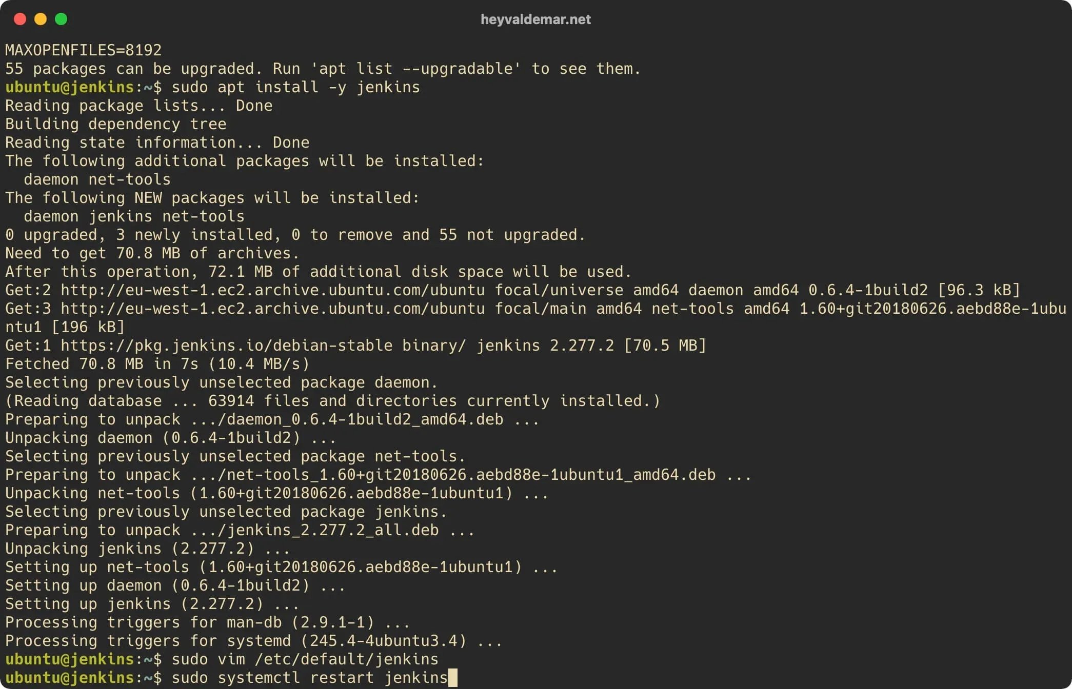 Install Jenkins on Ubuntu Server - Step 37