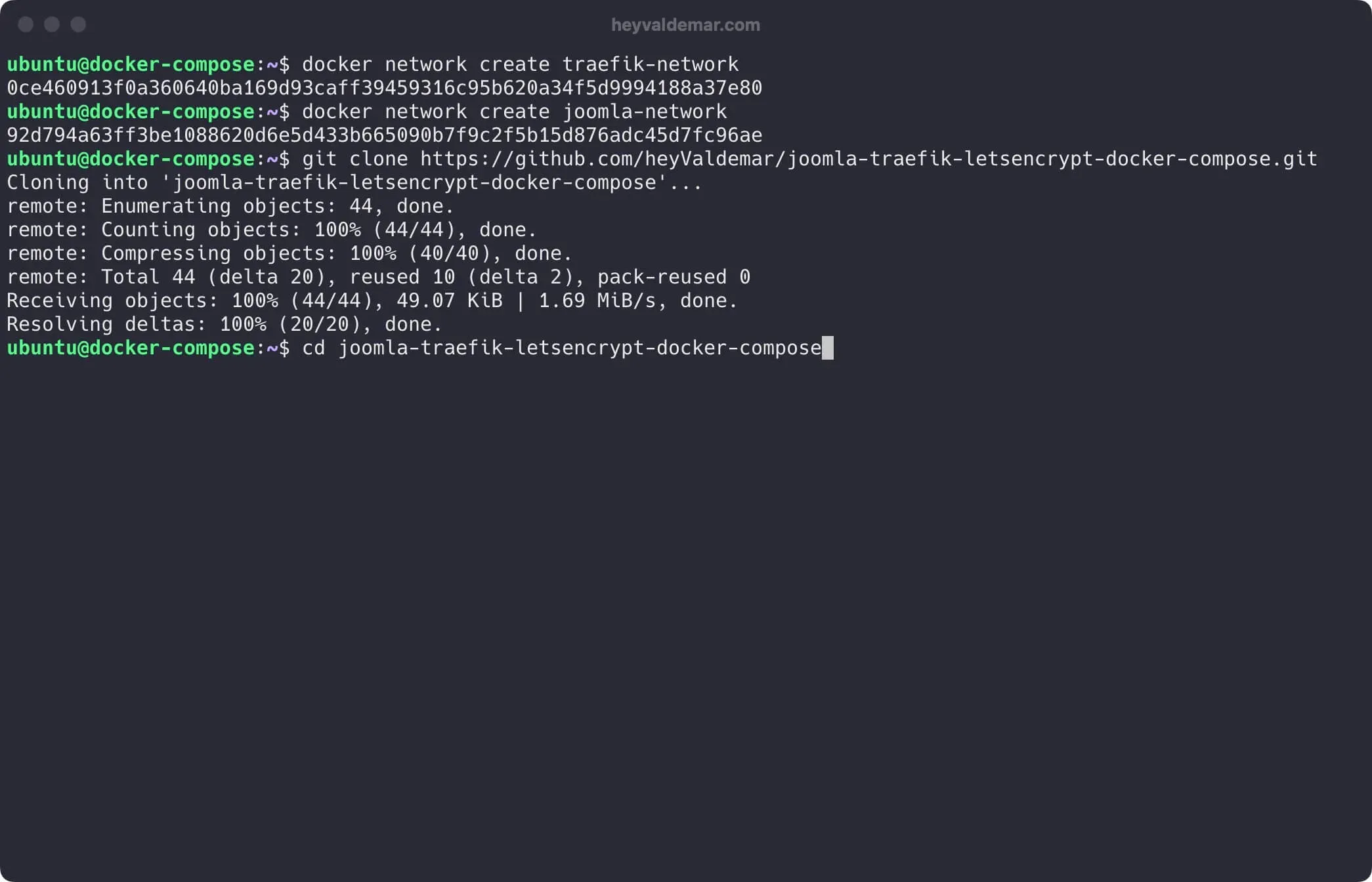 Install Joomla Using Docker Compose - Step 4