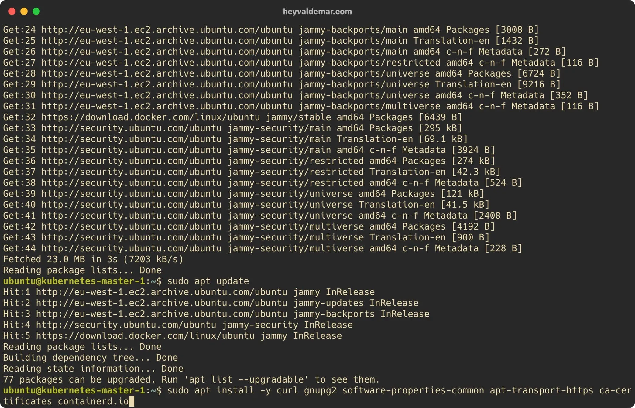 Install Kubernetes on Ubuntu Server 22.04 LTS - Step 18