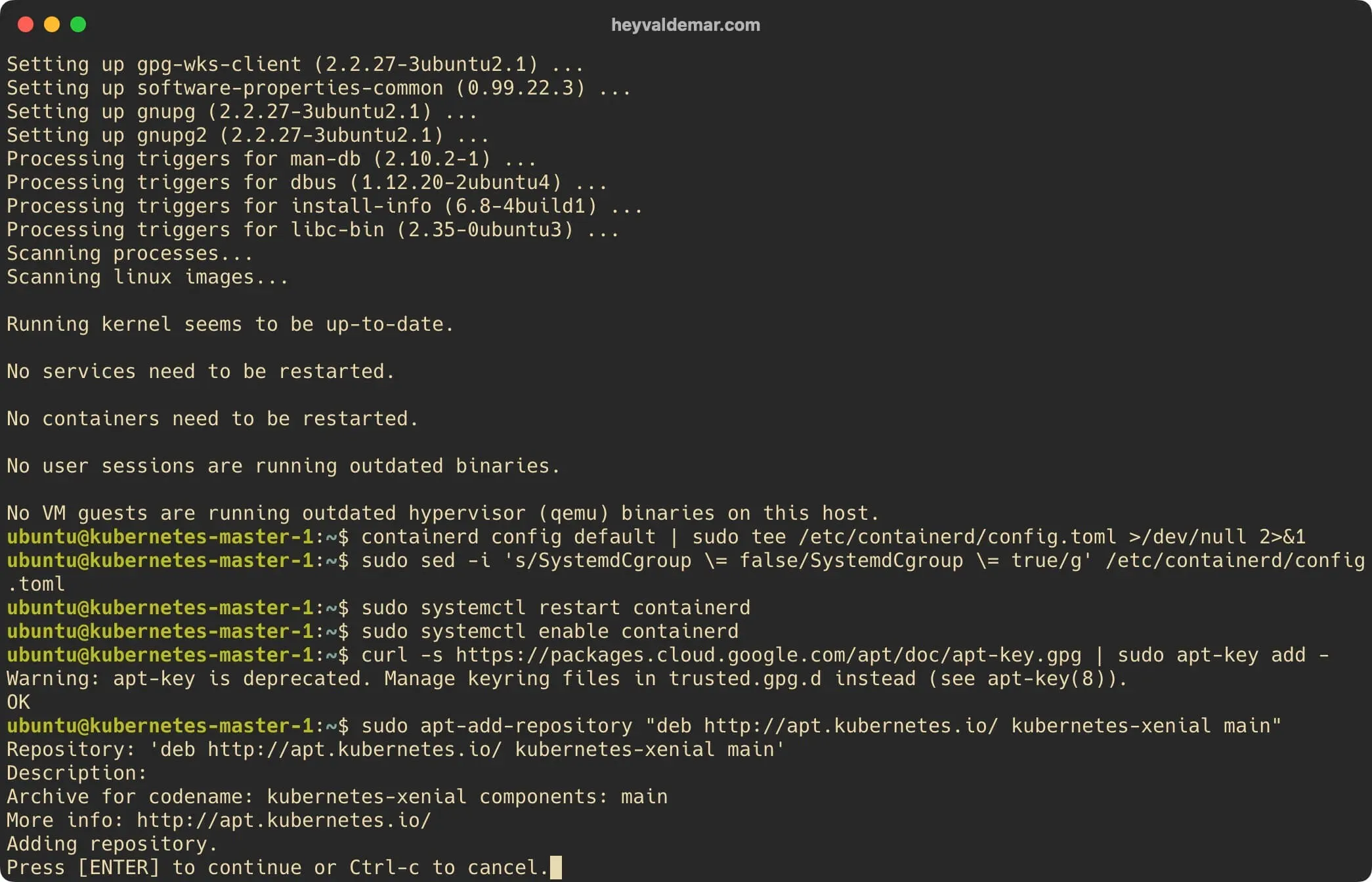 Install Kubernetes on Ubuntu Server 22.04 LTS - Step 25