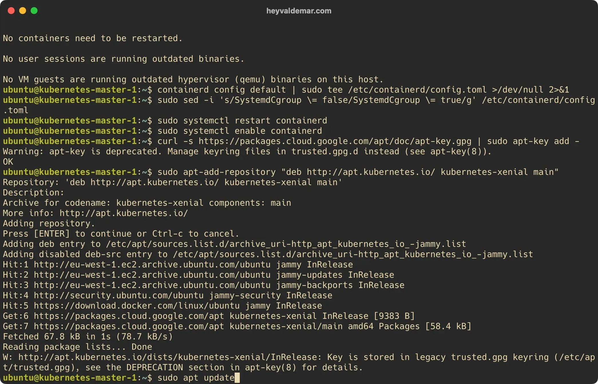 Install Kubernetes on Ubuntu Server 22.04 LTS - Step 26