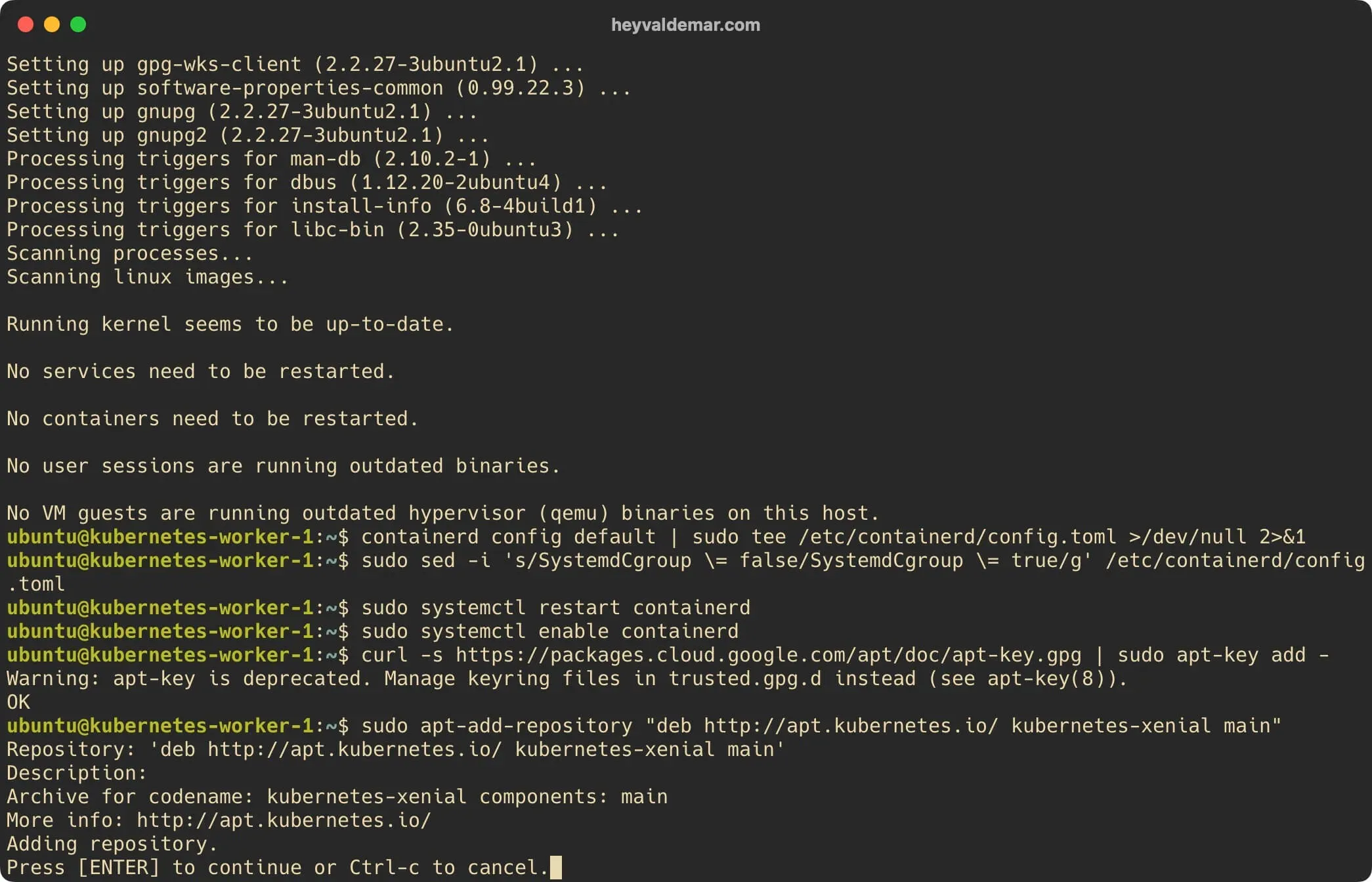 Install Kubernetes on Ubuntu Server 22.04 LTS - Step 59