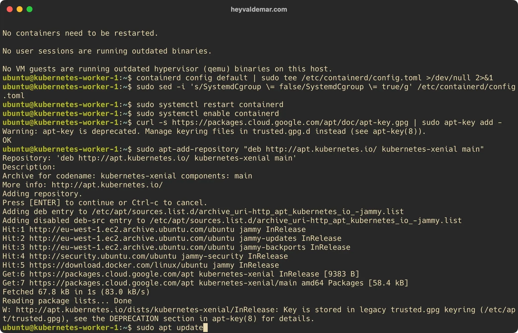 Install Kubernetes on Ubuntu Server 22.04 LTS - Step 60