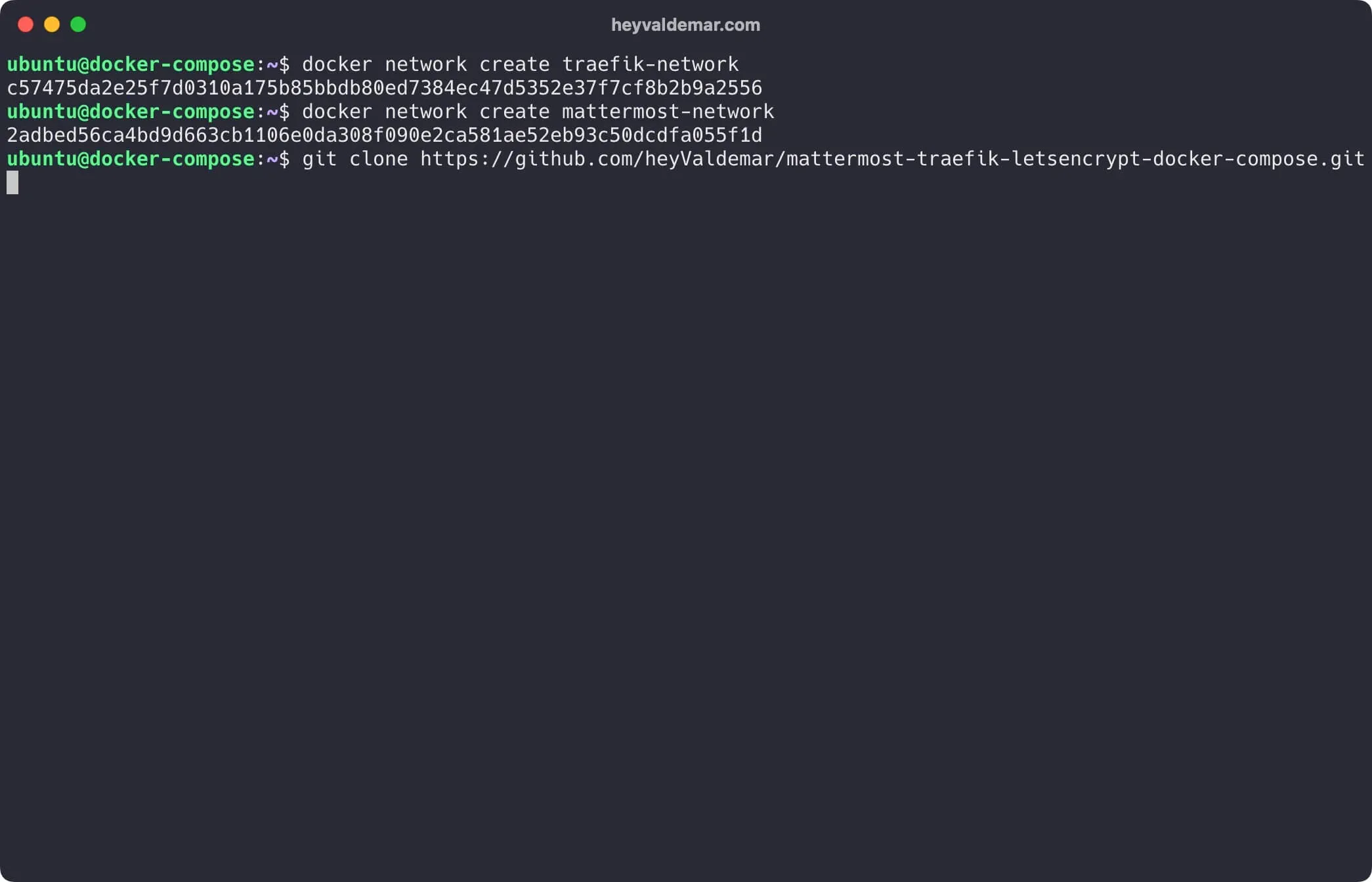 Install Mattermost Using Docker Compose - Step 3