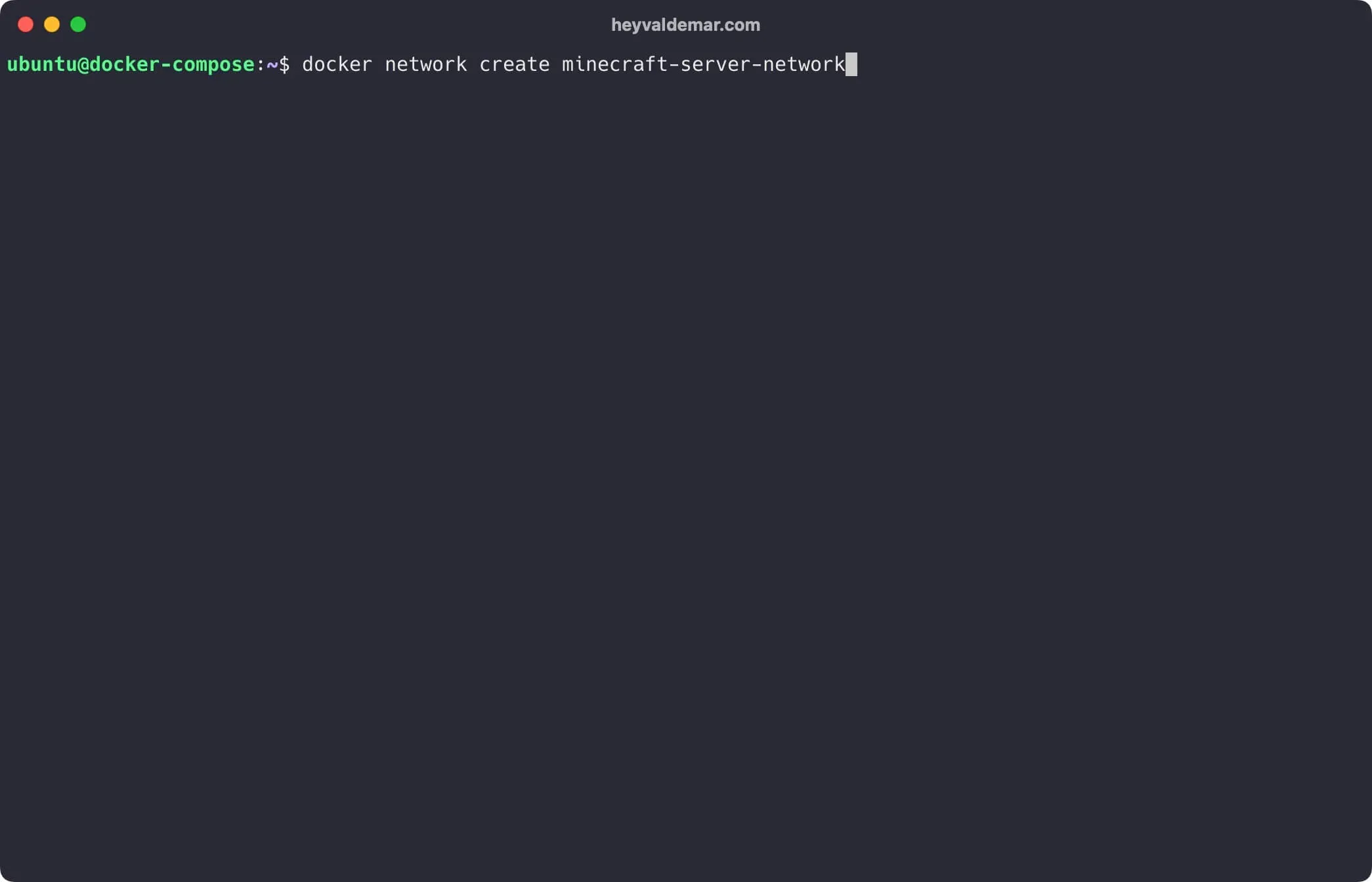Install Minecraft Server Using Docker Compose - Step 1