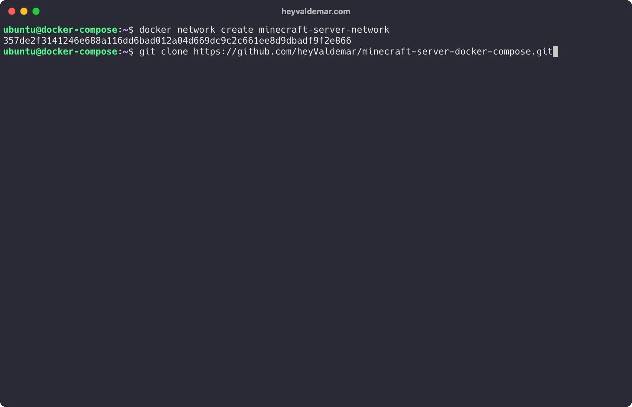 Install Minecraft Server Using Docker Compose - Step 2