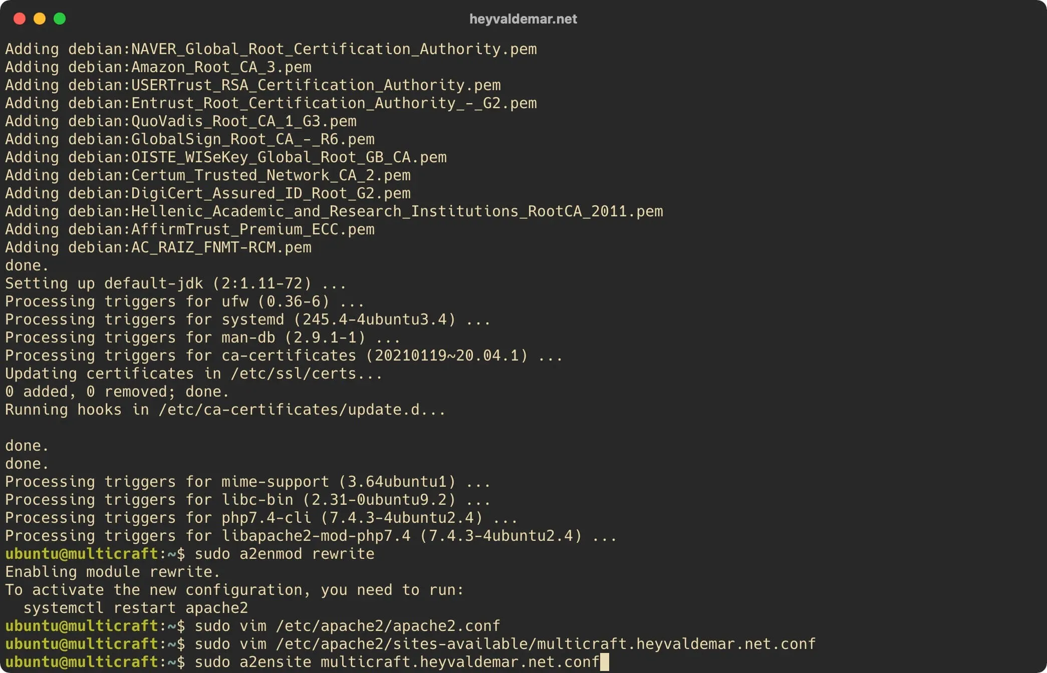 Install Multicraft on Ubuntu Server - Step 10