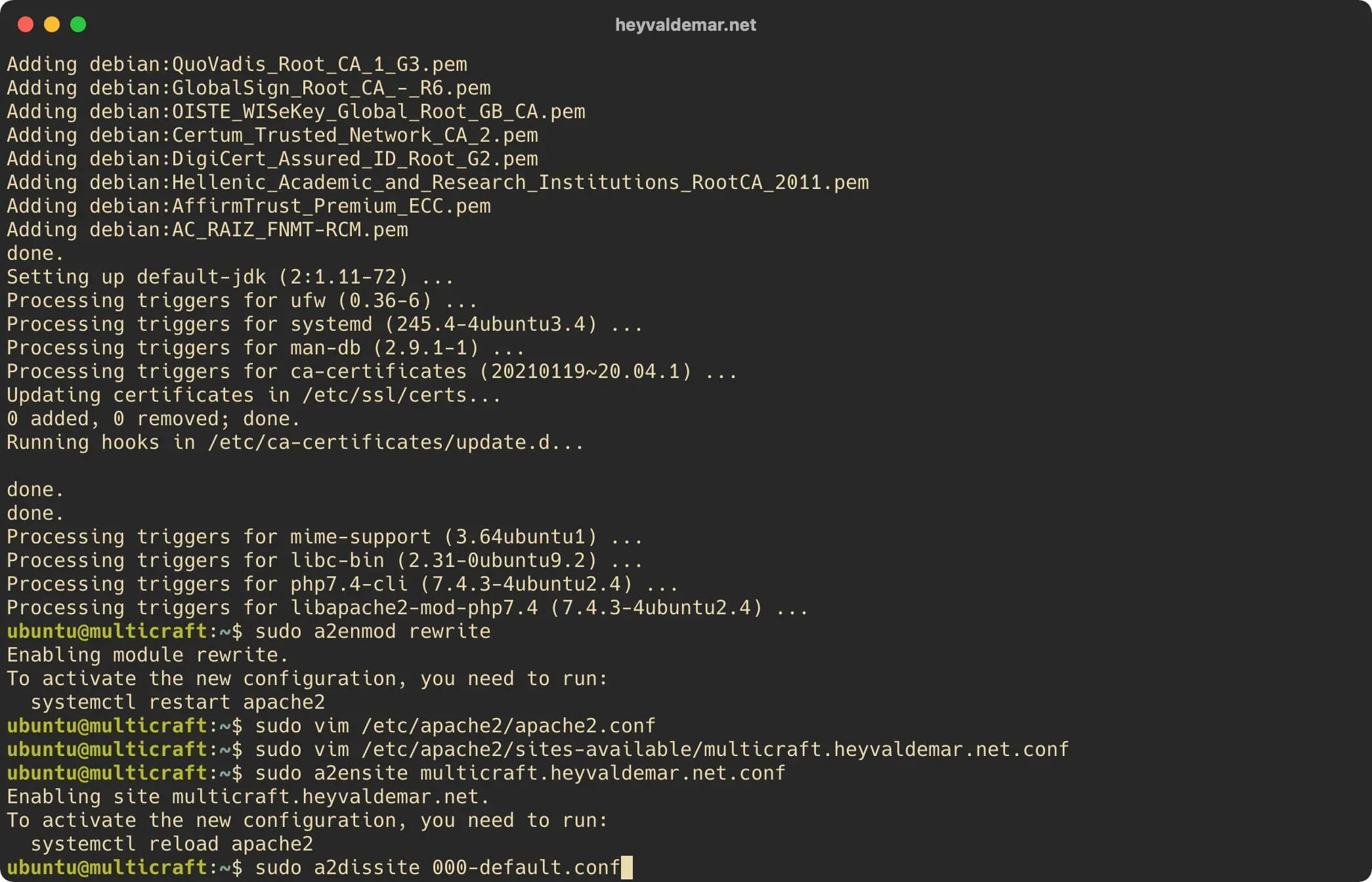 Install Multicraft on Ubuntu Server - Step 11