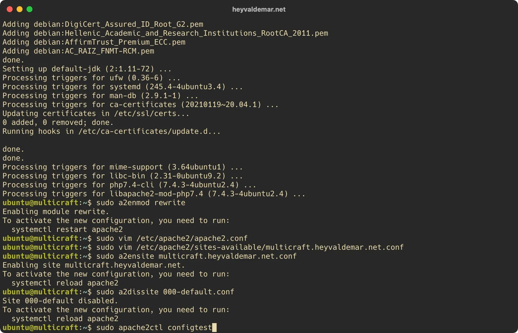 Install Multicraft on Ubuntu Server - Step 12