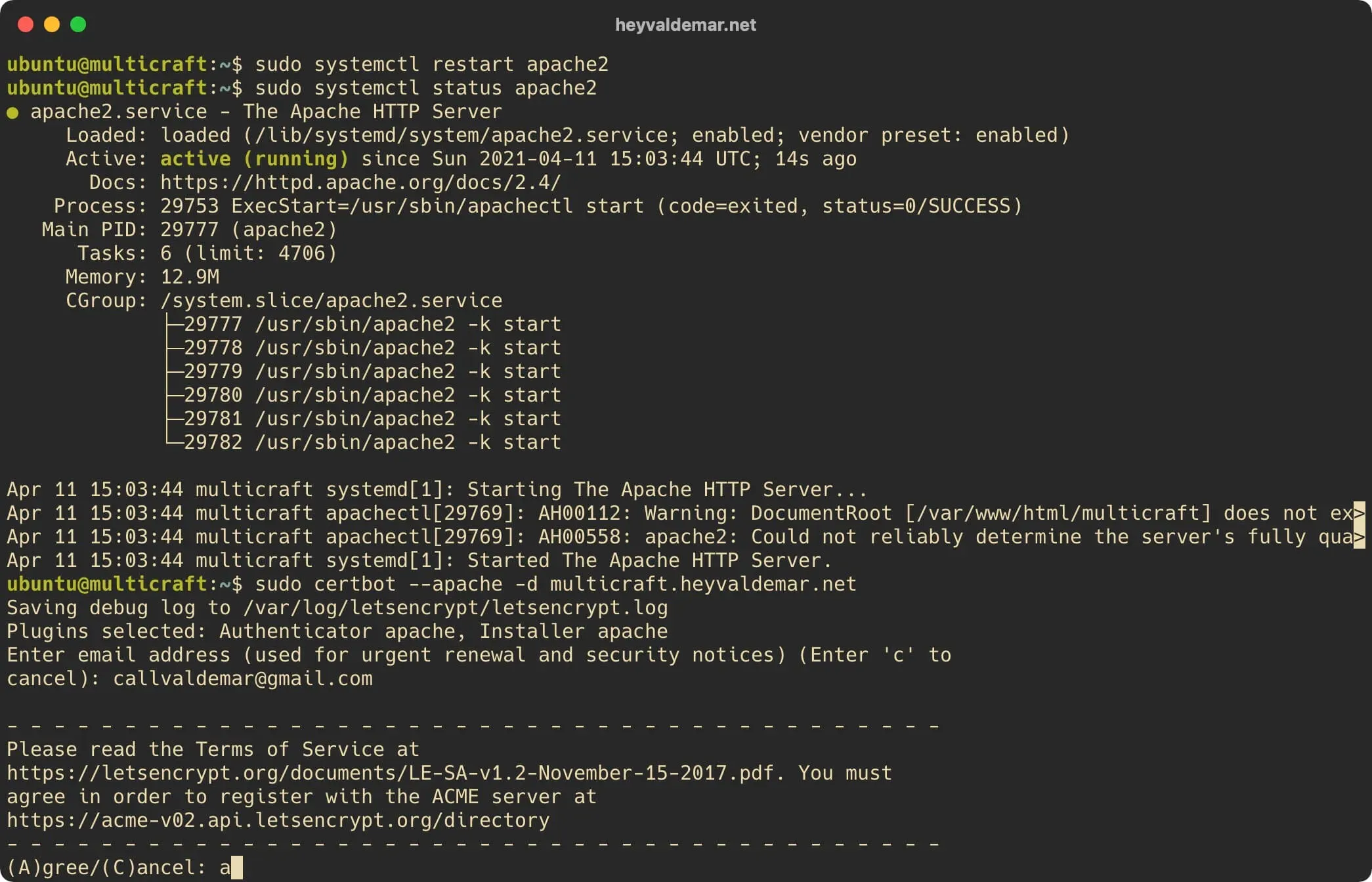 Install Multicraft on Ubuntu Server - Step 17