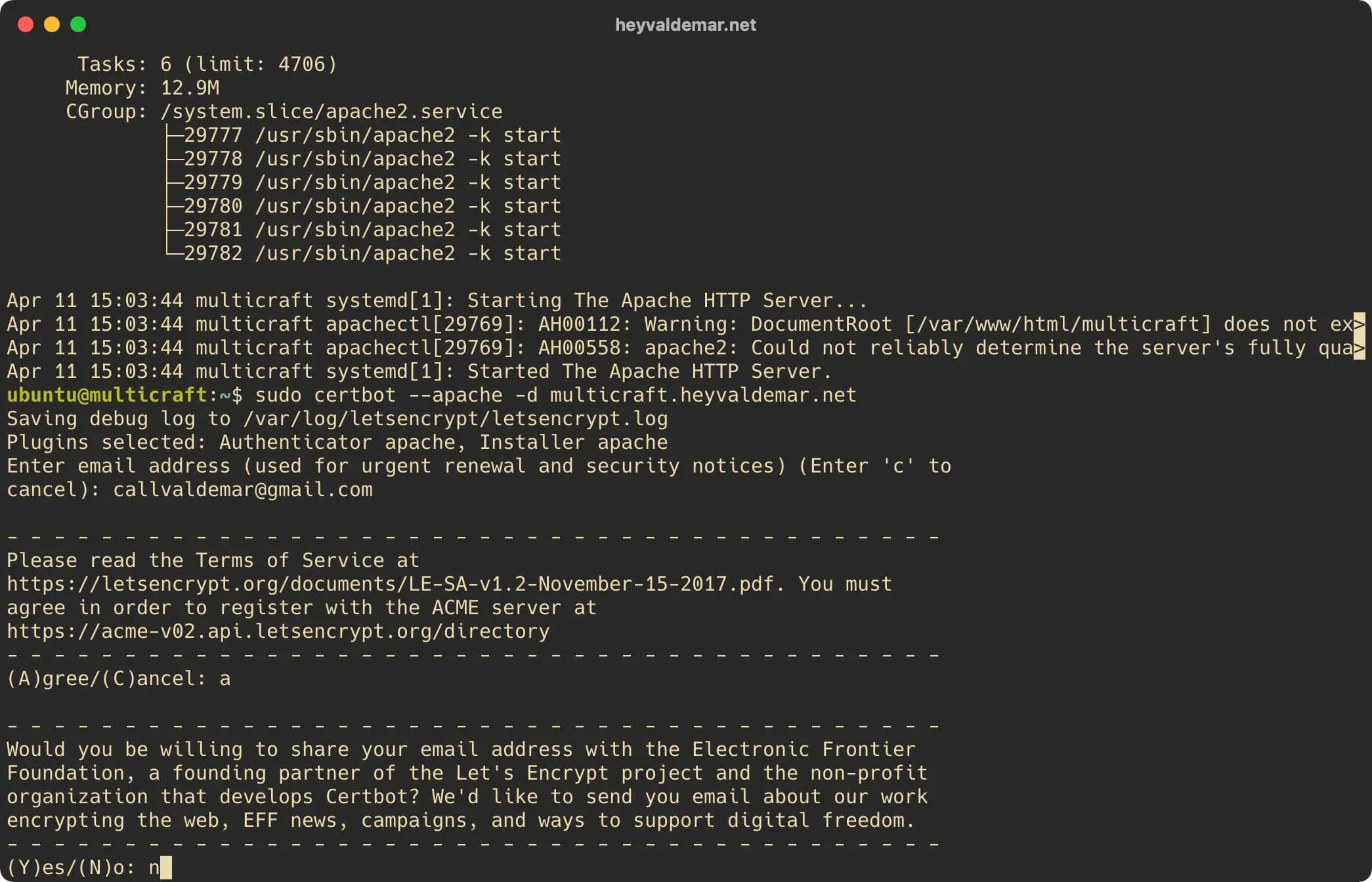 Install Multicraft on Ubuntu Server - Step 18