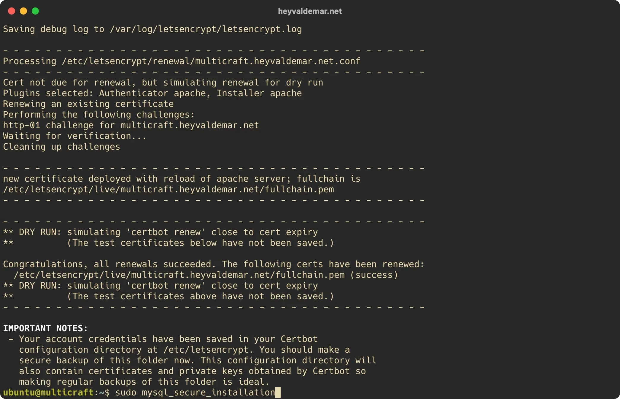 Install Multicraft on Ubuntu Server - Step 21