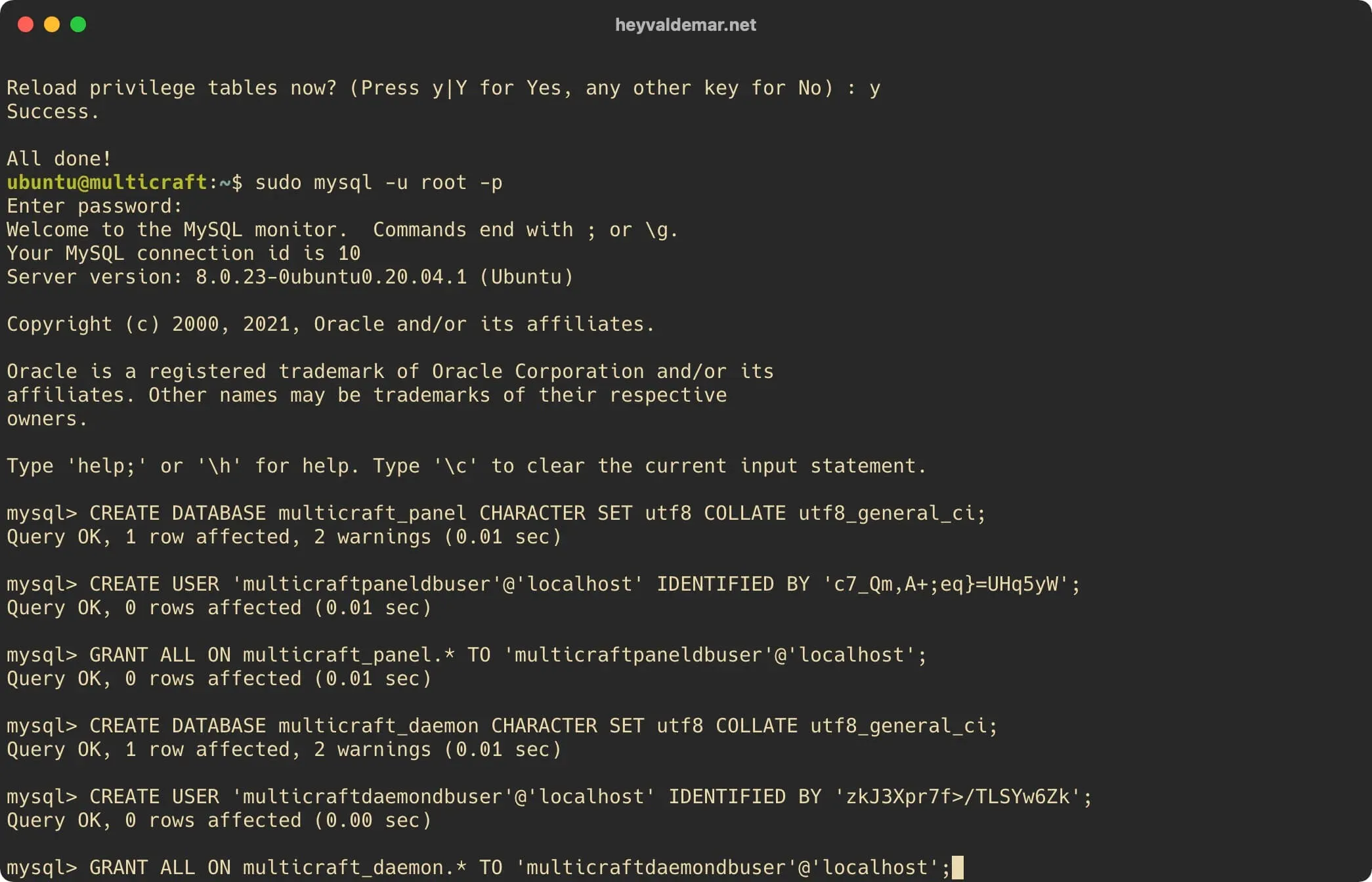 Install Multicraft on Ubuntu Server - Step 38