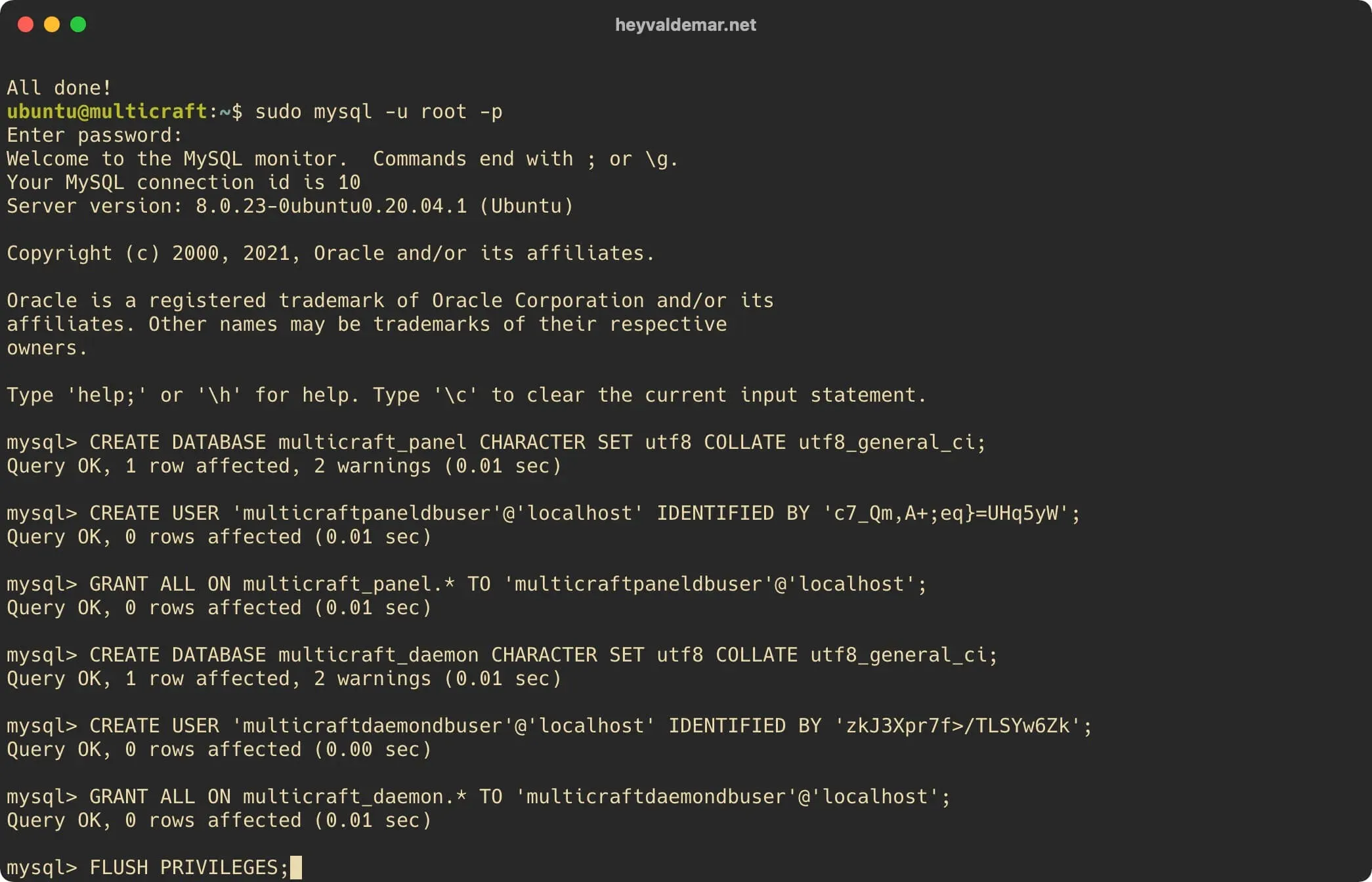 Install Multicraft on Ubuntu Server - Step 39