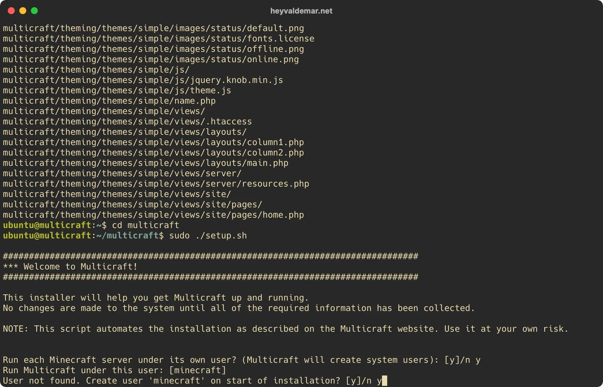 Install Multicraft on Ubuntu Server - Step 47