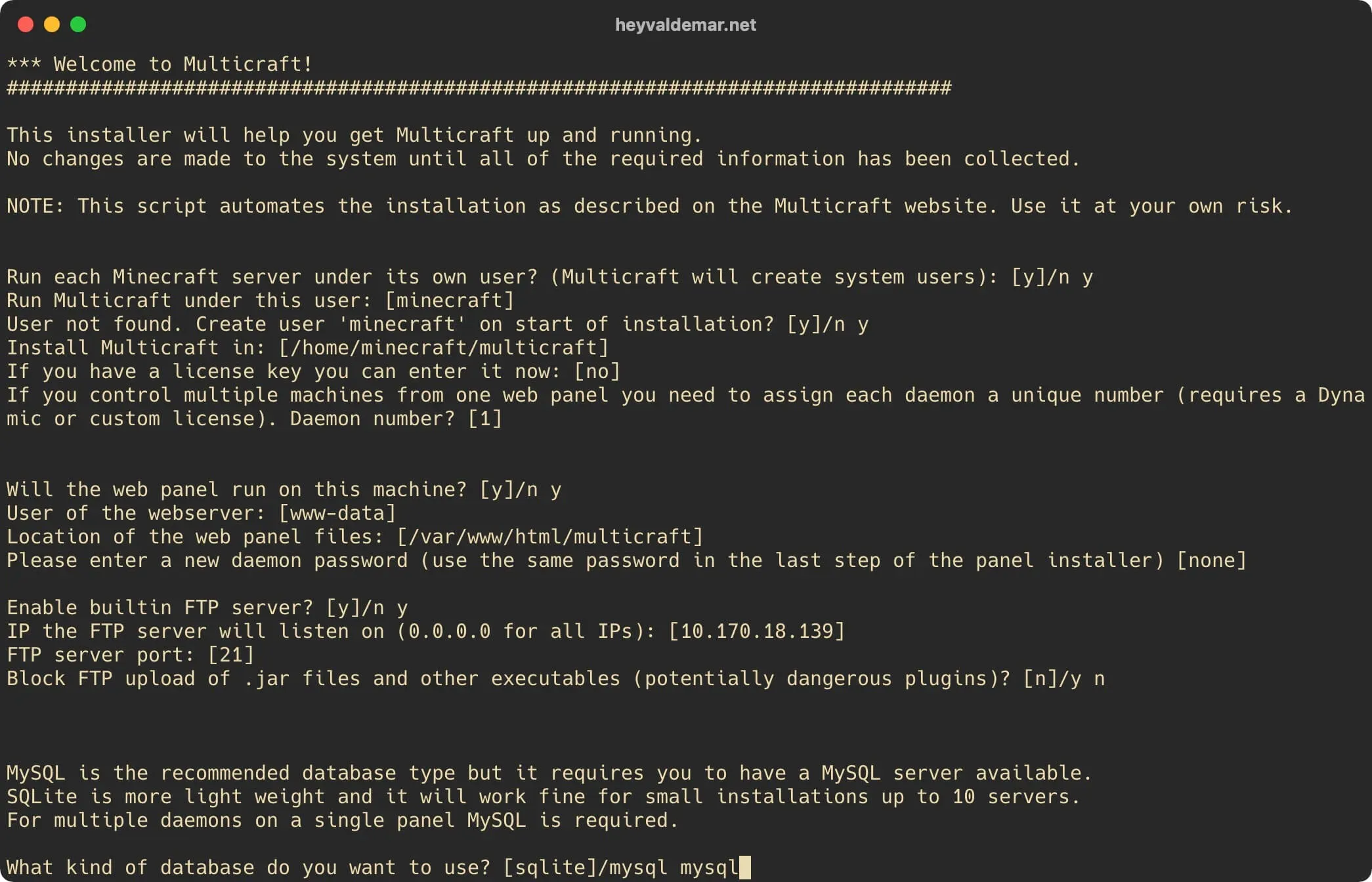 Install Multicraft on Ubuntu Server - Step 59