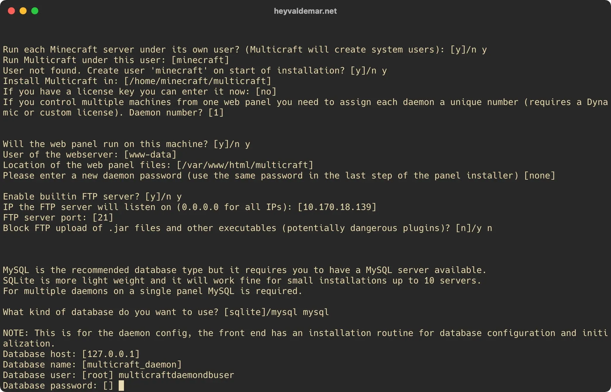 Install Multicraft on Ubuntu Server - Step 63