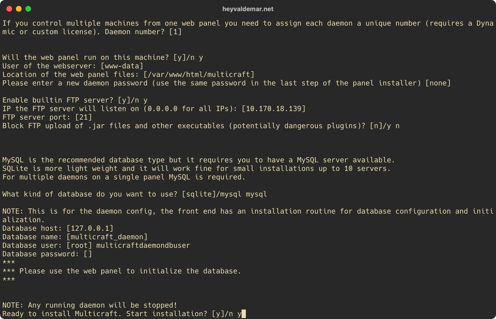 Install Multicraft on Ubuntu Server - Step 64