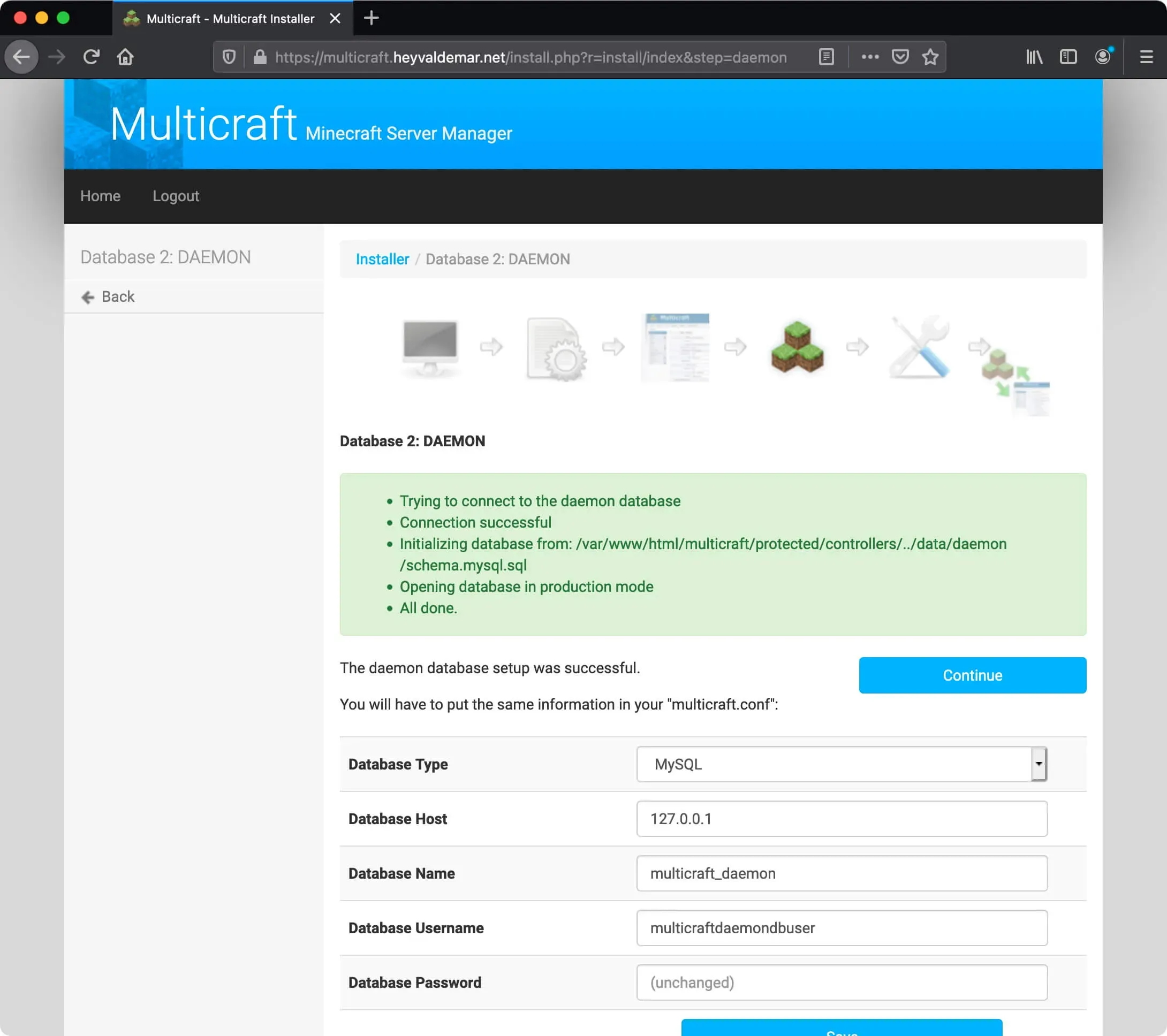 Install Multicraft on Ubuntu Server - Step 80