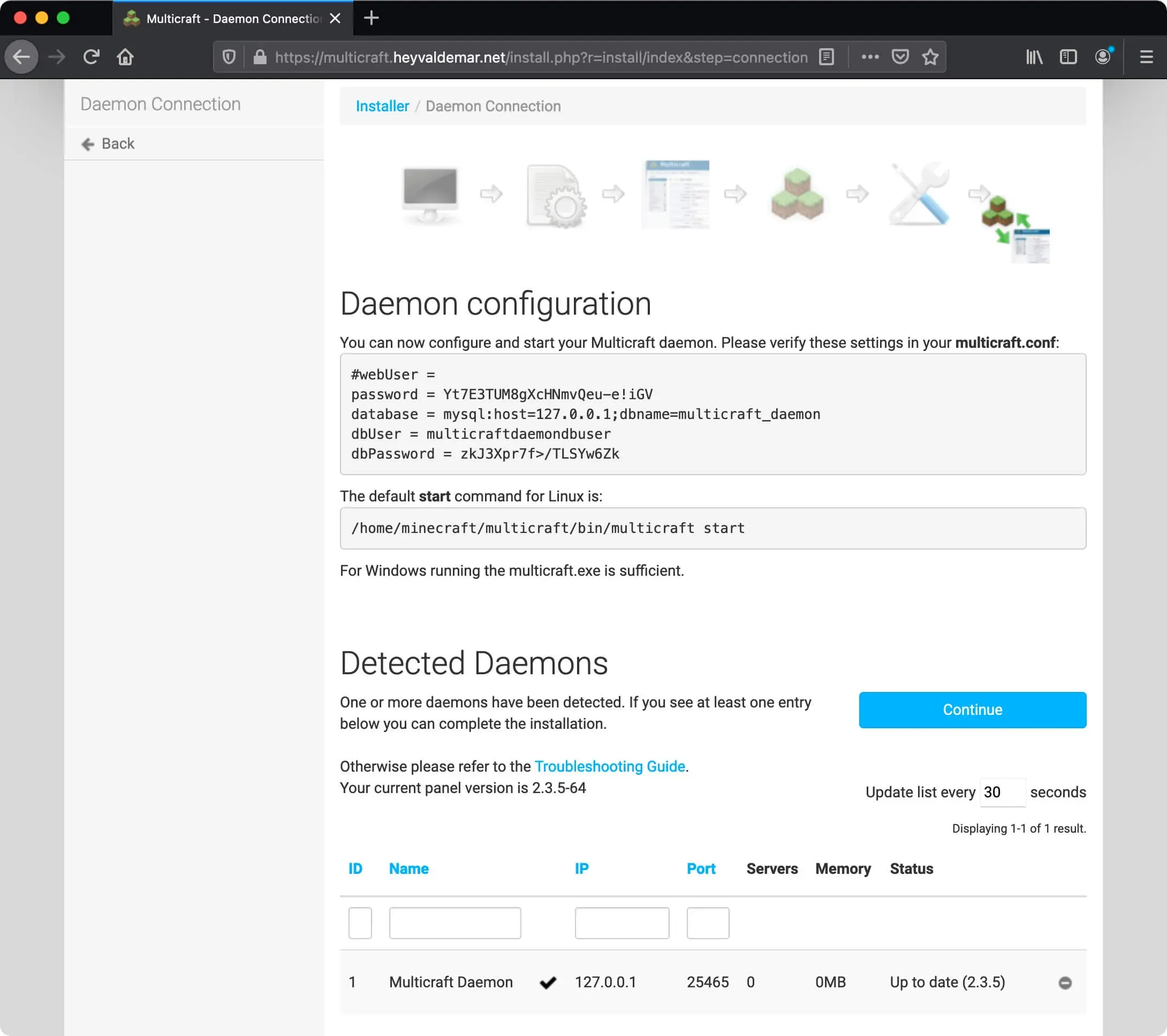 Install Multicraft on Ubuntu Server - Step 85