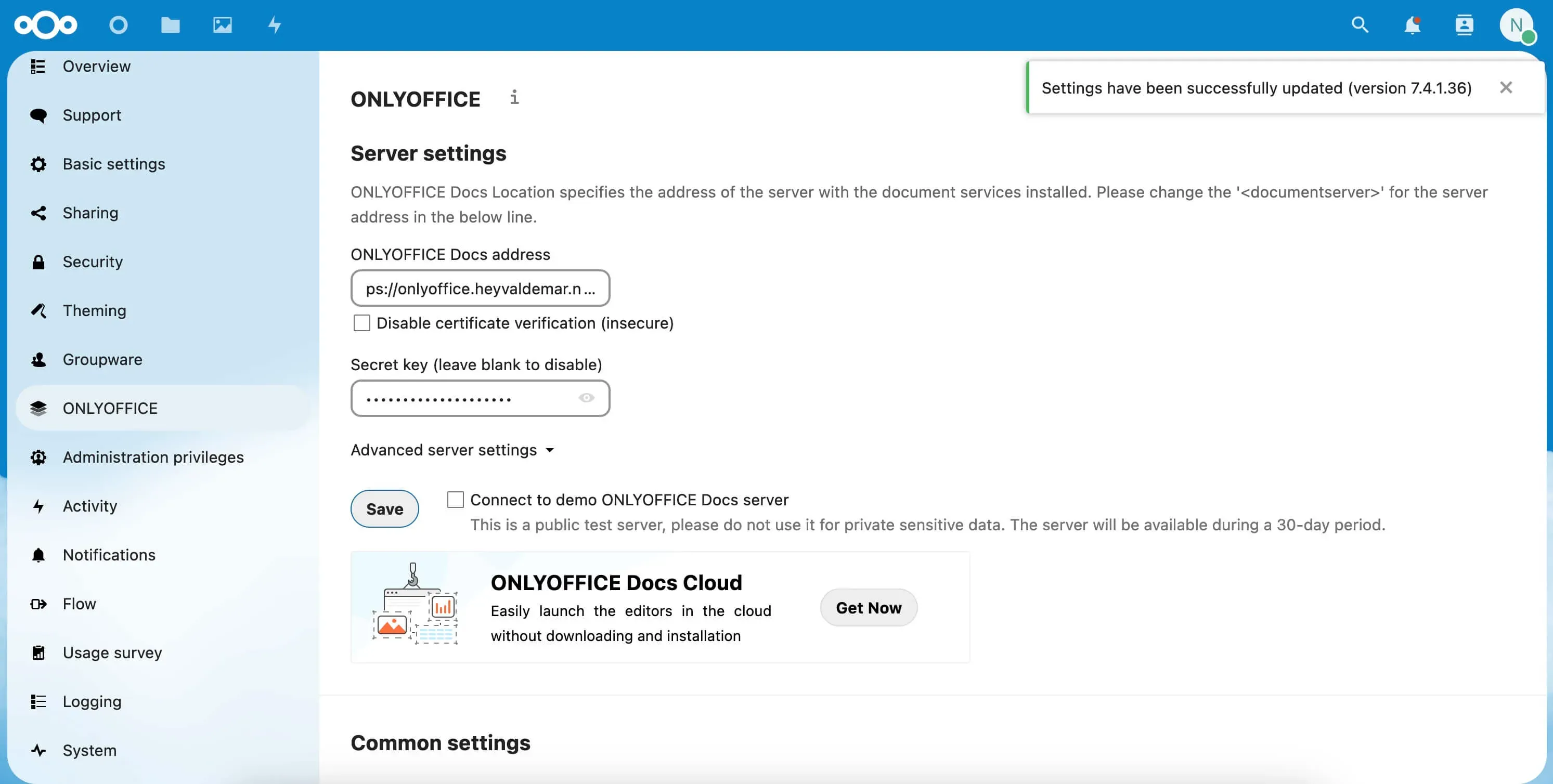 Install Nextcloud with OnlyOffice Using Docker Compose - Step 12
