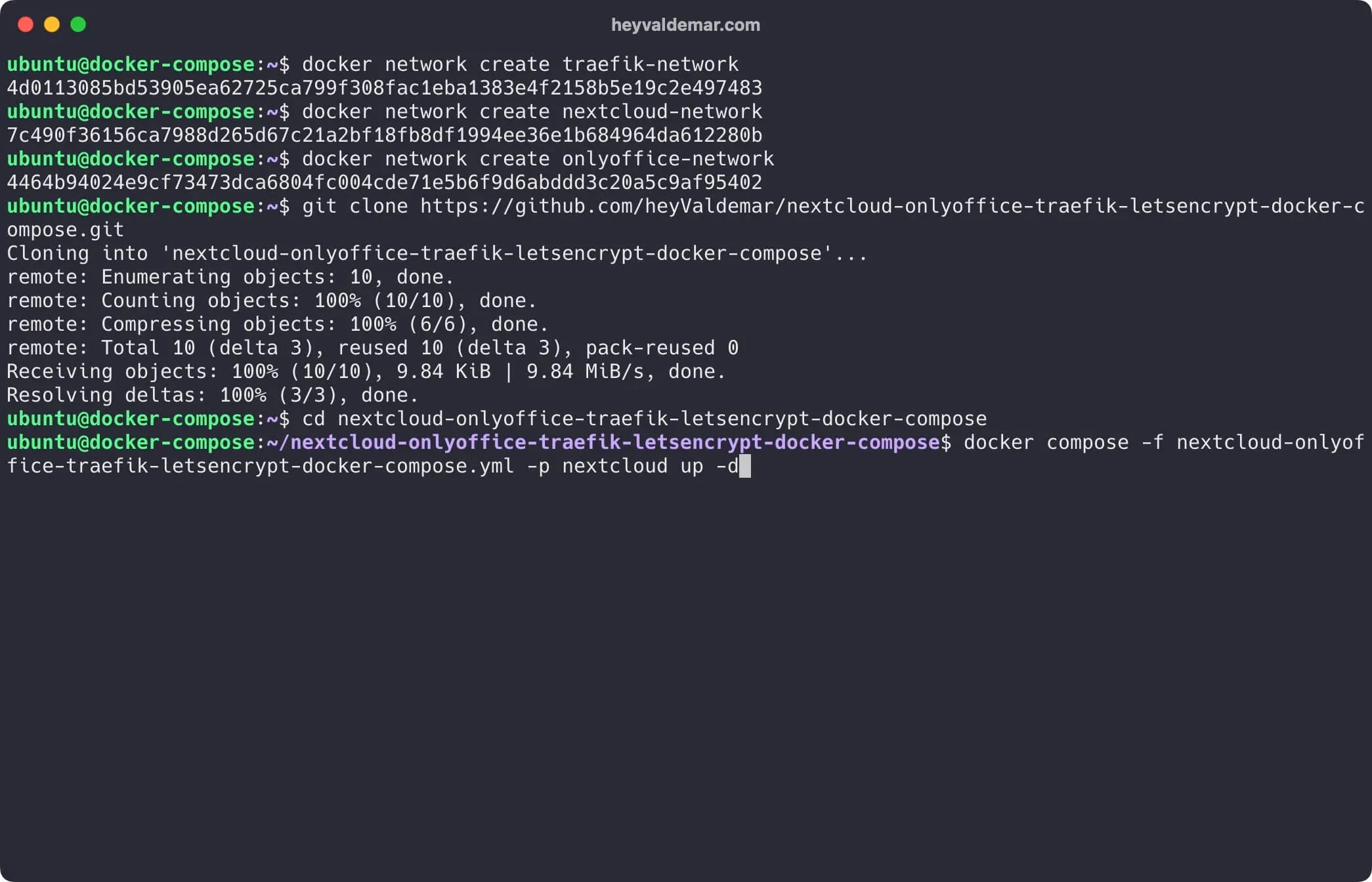 Install Nextcloud with OnlyOffice Using Docker Compose - Step 6