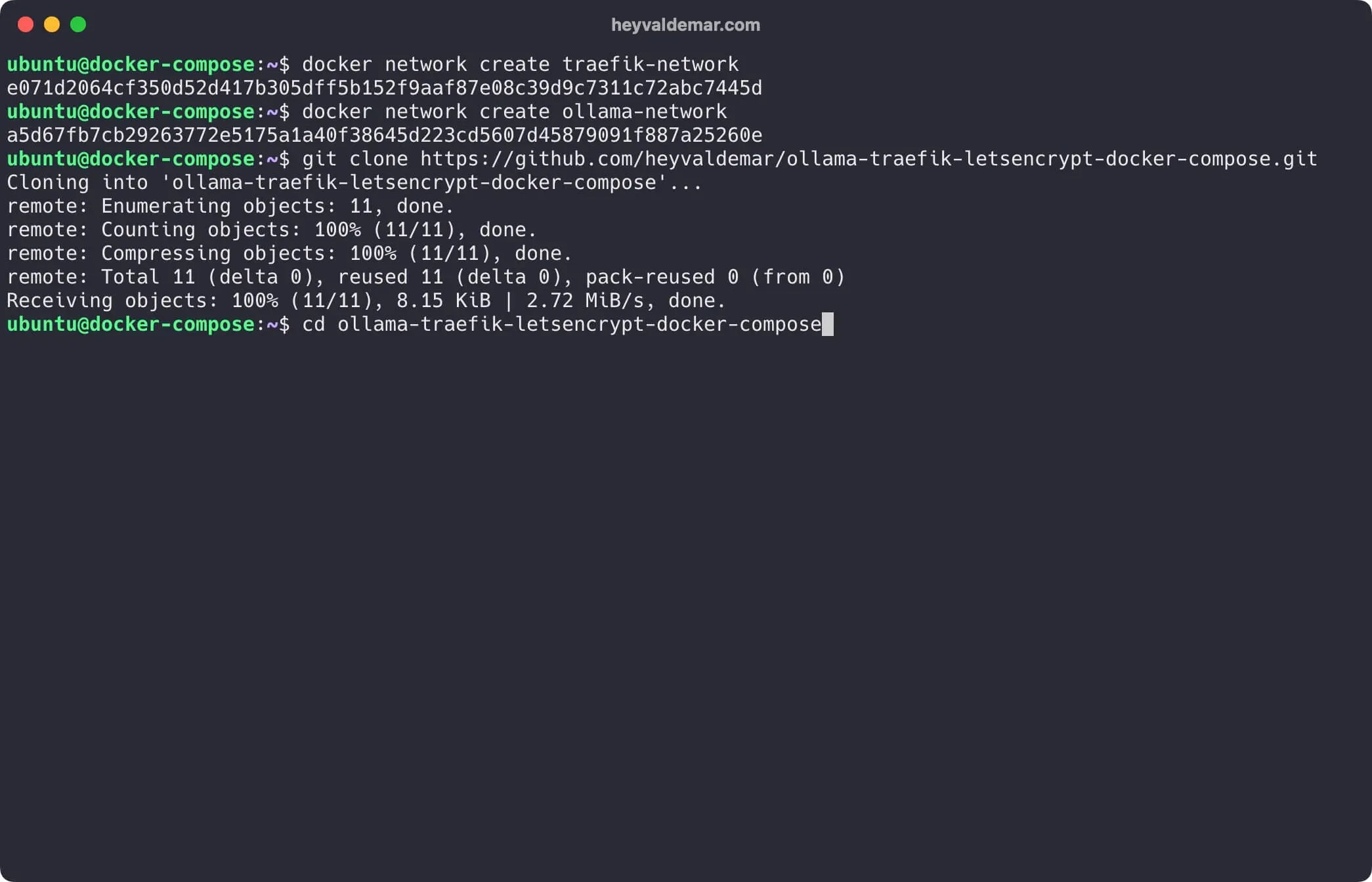 Install Ollama Using Docker Compose - Step 4