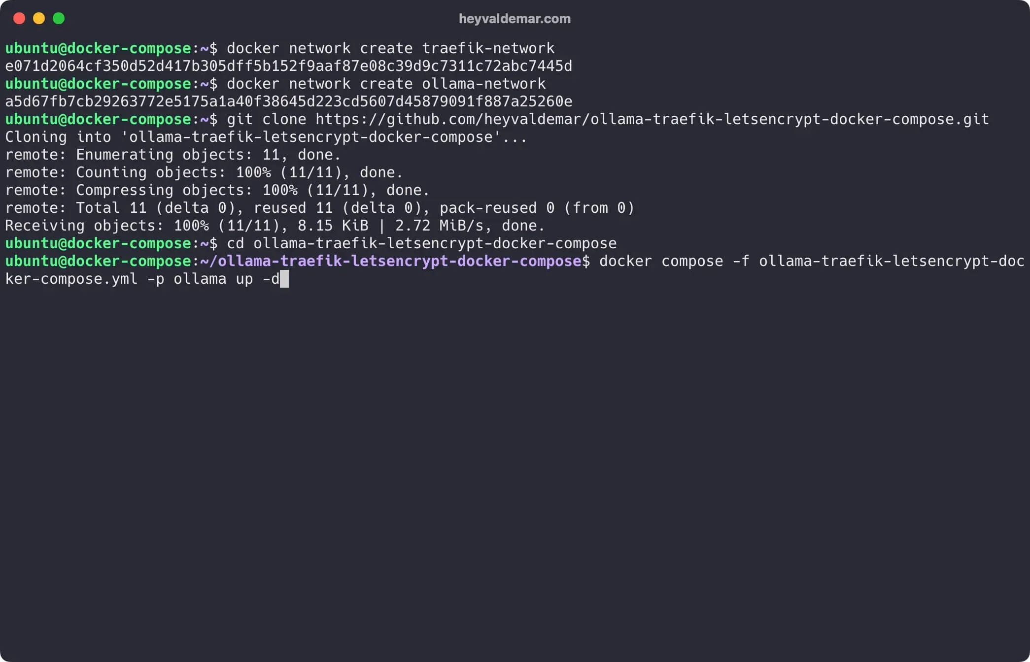 Install Ollama Using Docker Compose - Step 5