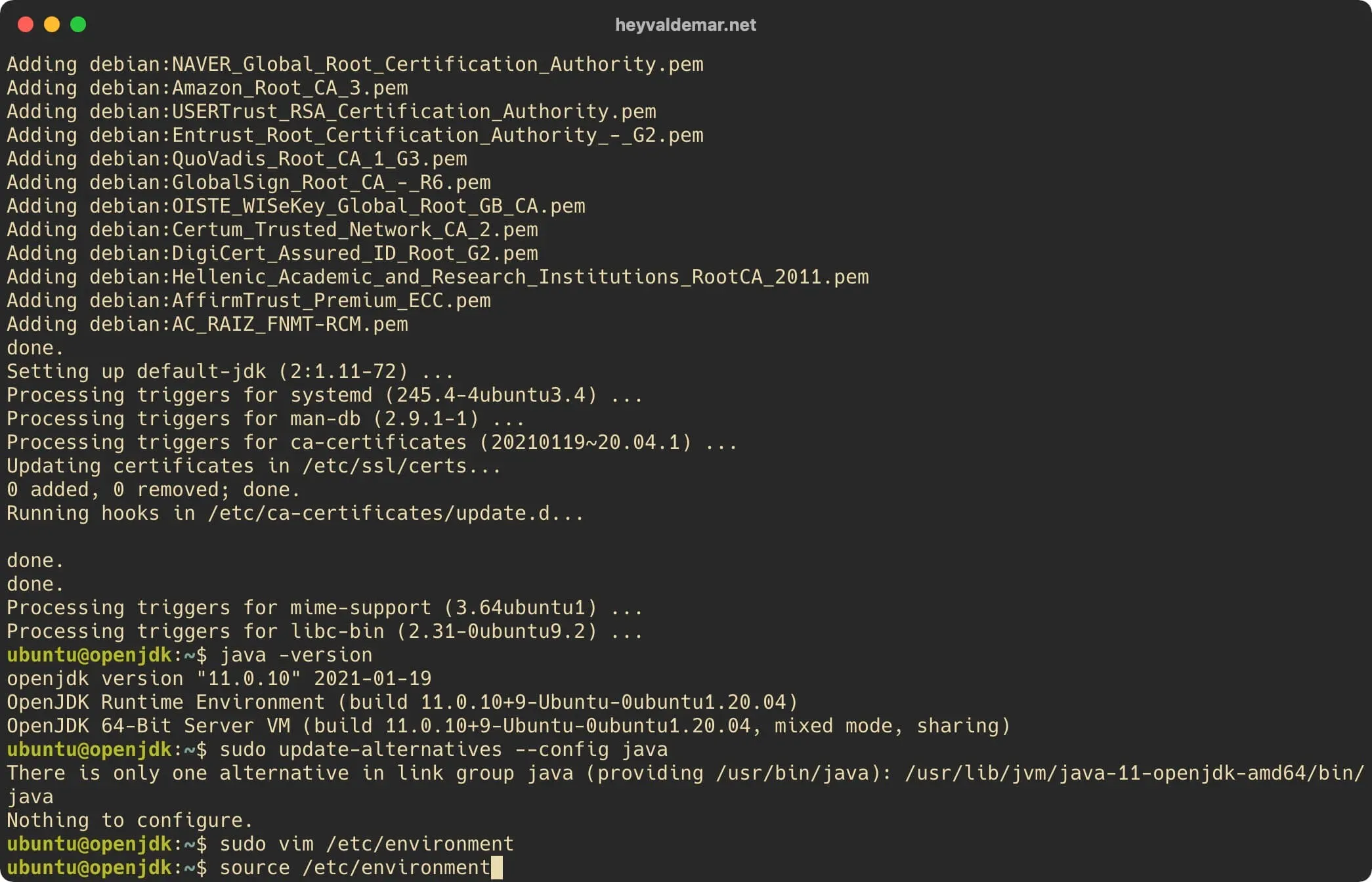 Install OpenJDK on Ubuntu Server - Step 8