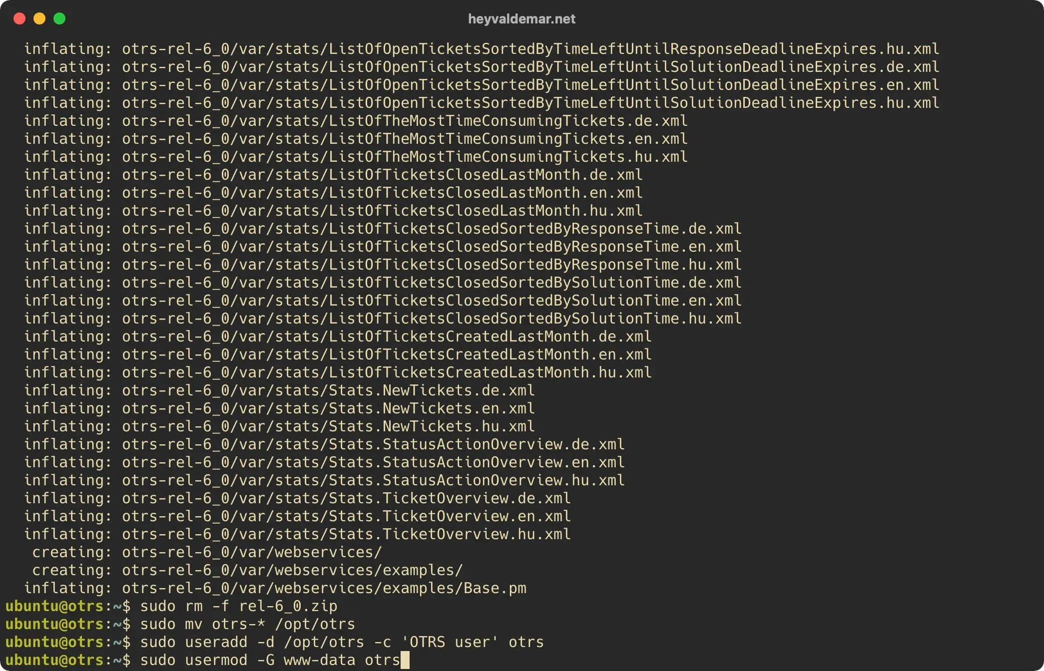 Install OTRS on Ubuntu Server - Step 14