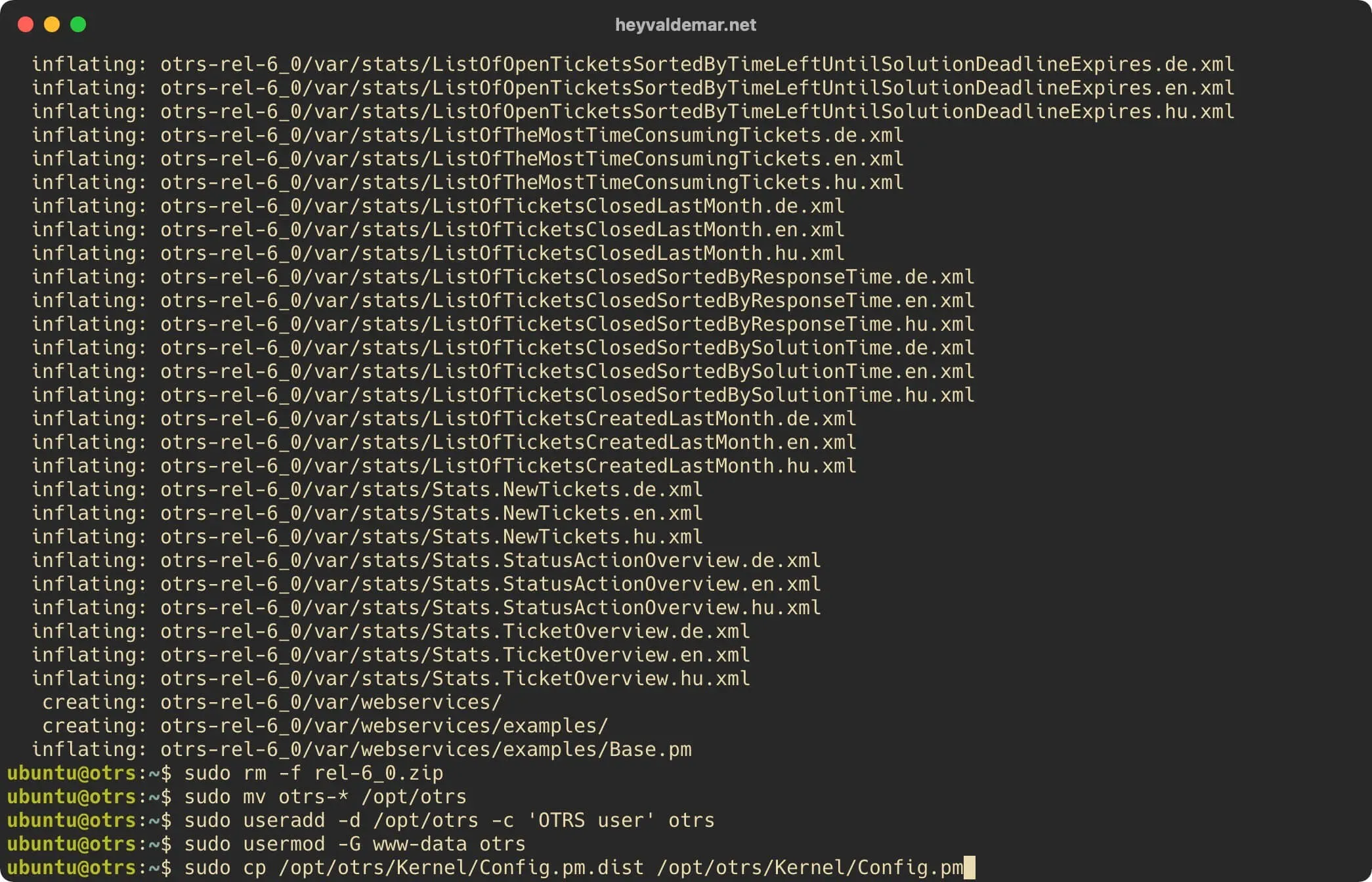 Install OTRS on Ubuntu Server - Step 15
