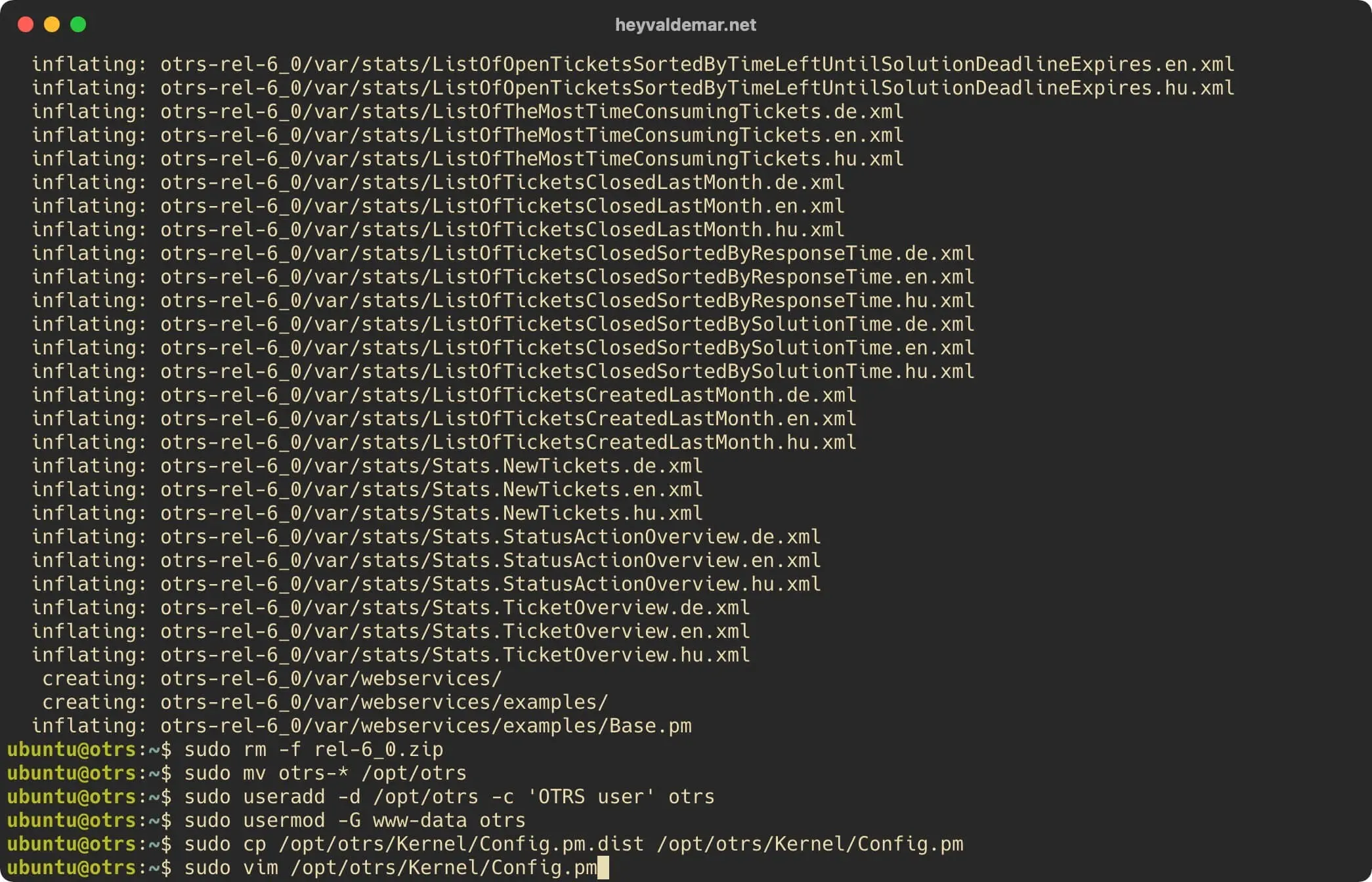 Install OTRS on Ubuntu Server - Step 16
