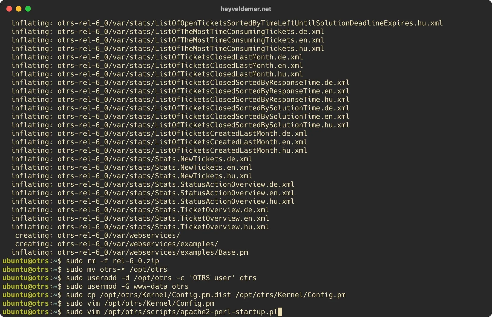 Install OTRS on Ubuntu Server - Step 19