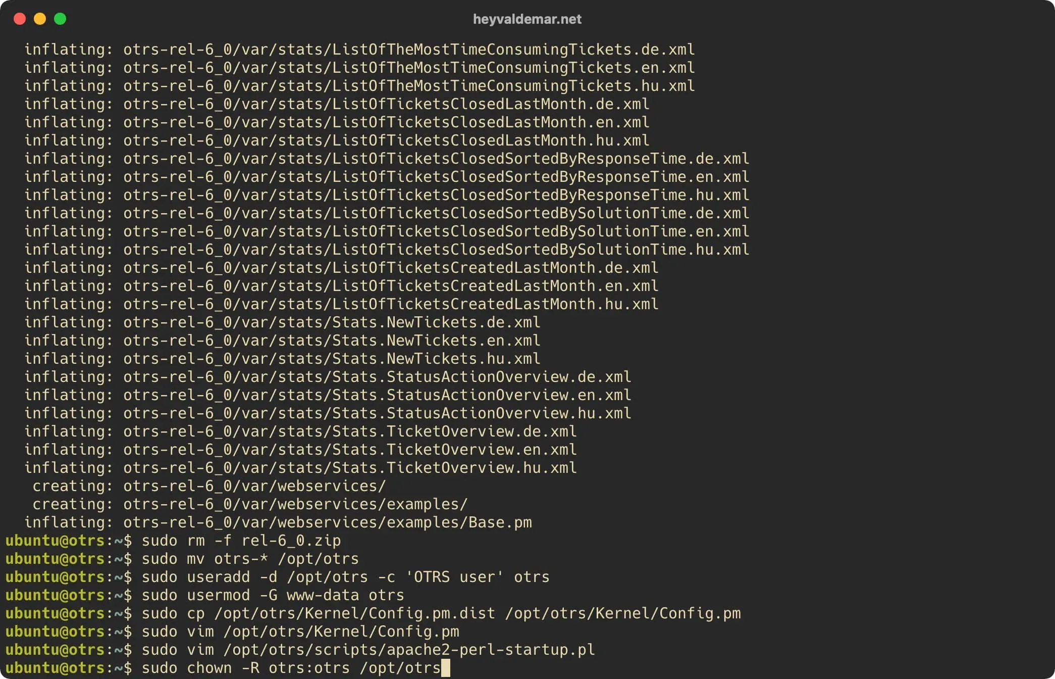 Install OTRS on Ubuntu Server - Step 22