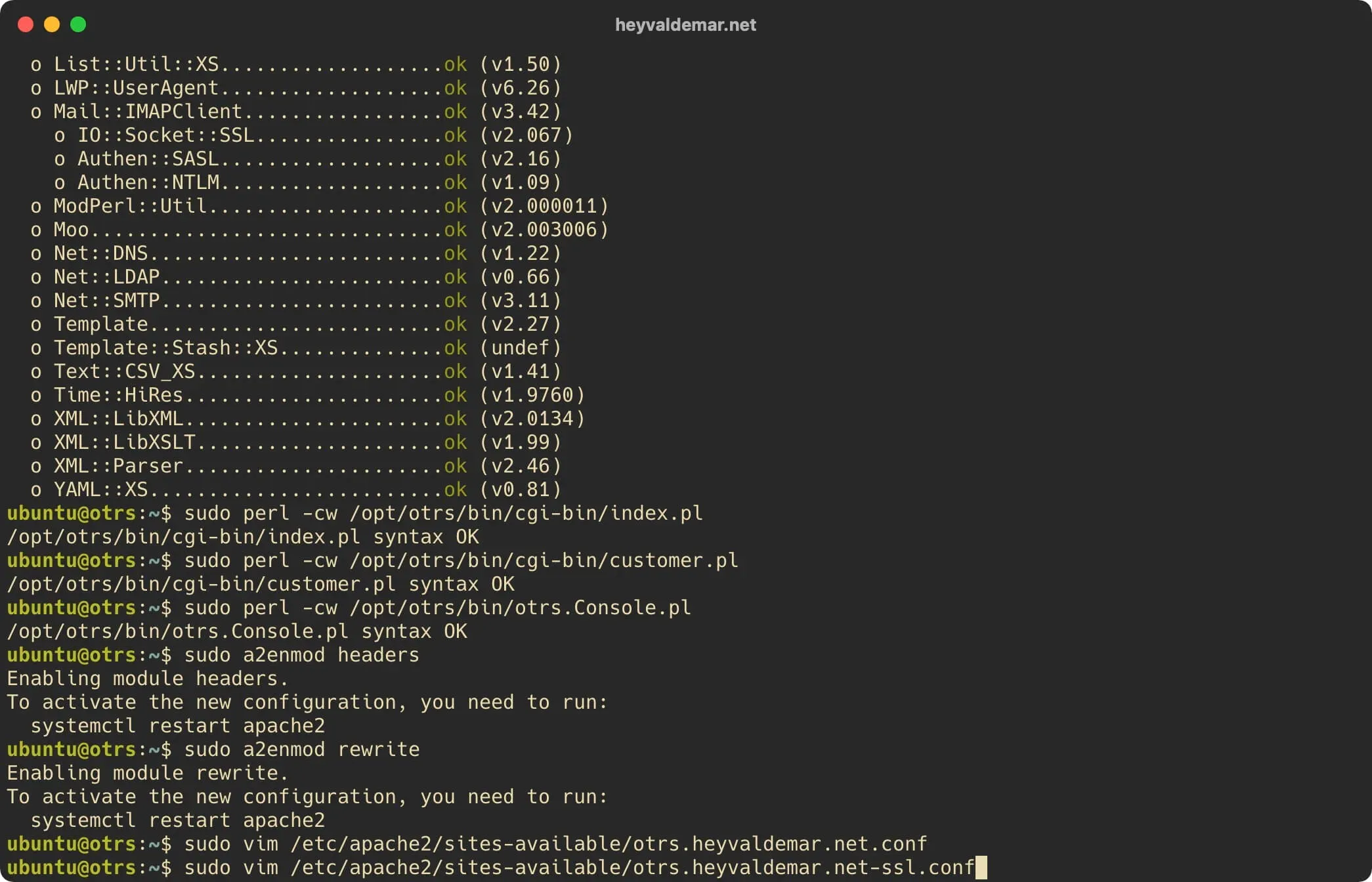 Install OTRS on Ubuntu Server - Step 32